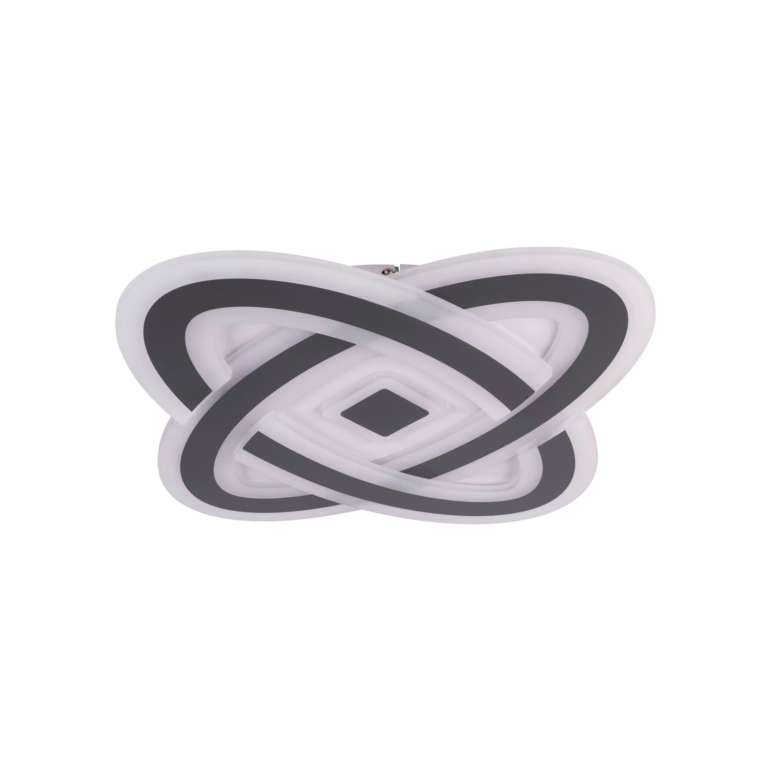 LED-Deckenleuchte Memory-Funktion - Weiß/Grau, Design, Kunststoff/Metall (48/48/6cm) - Näve