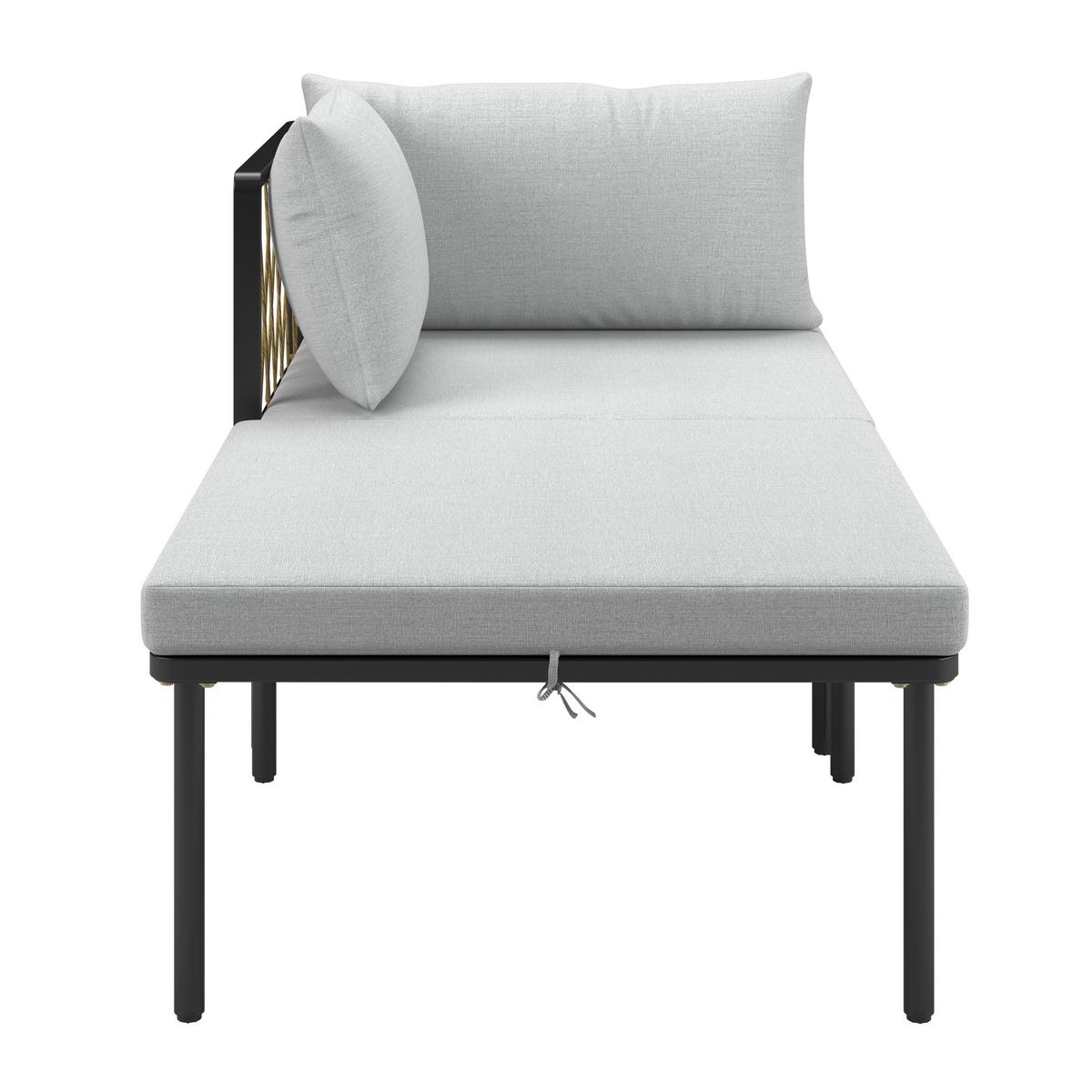 Loungegarnitur Vienna - Schwarz/Grau, MODERN, Holz/Textil (70/30/77cm) - Beldano