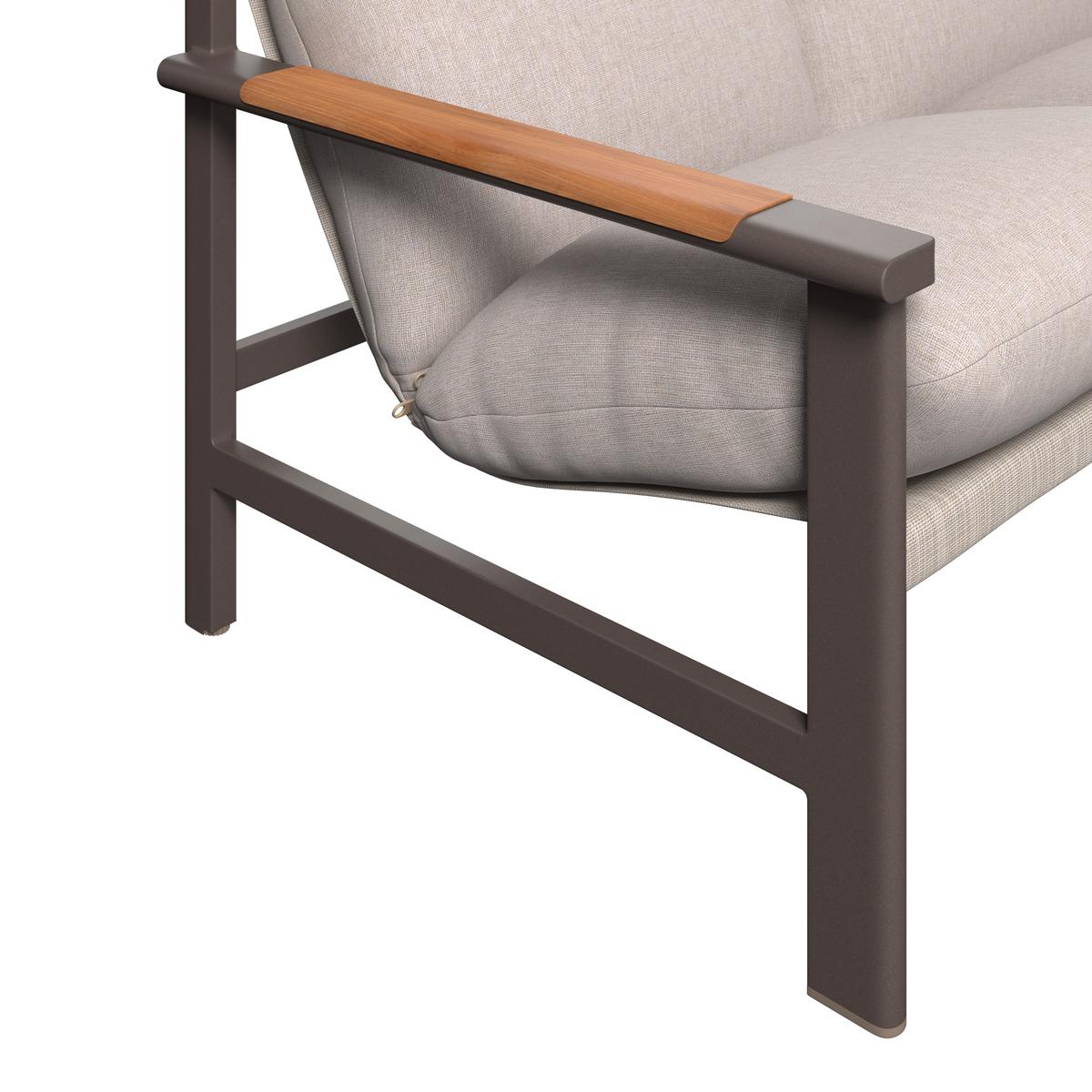 Loungegarnitur Pretoria - Dunkelgrau/Beige, Basics, Glas/Textil - Beldano