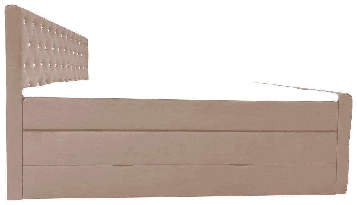 Boxspringbett Elza Beige Lf: 140x200 Cm - Beige, MODERN, Textil (140/200cm) - Livetastic