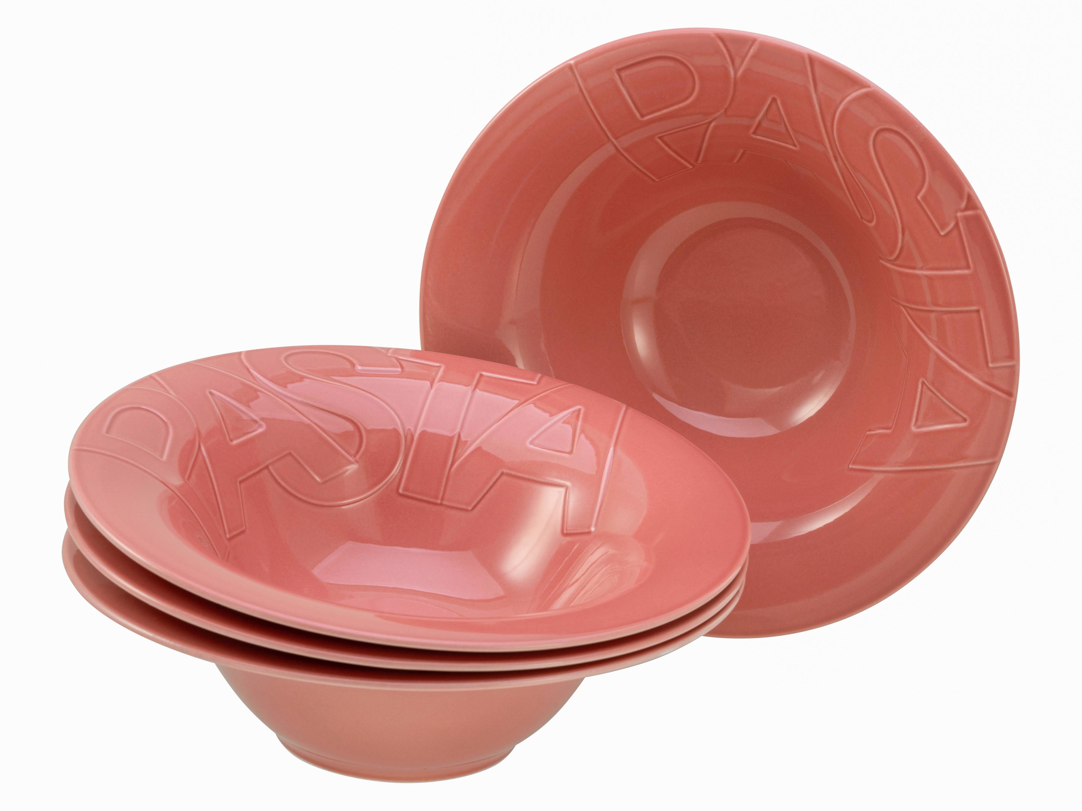 Tanier na cestoviny GOURMET, 4-dielny - tmavoružová, Trend, keramika (27cm) - Creatable