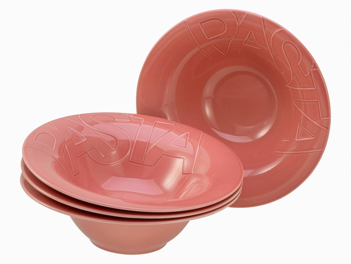 Tanier na cestoviny GOURMET, 4-dielny - tmavoružová, Trend, keramika (27cm) - Creatable
