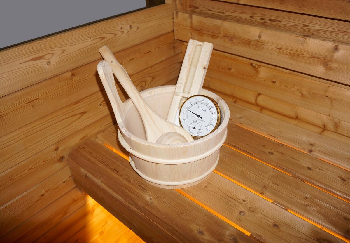 Sauna Hanko Fichtefarben B: 180 cm - Fichtefarben, KONVENTIONELL, Holz (210/180/210cm) - Sanotechnik