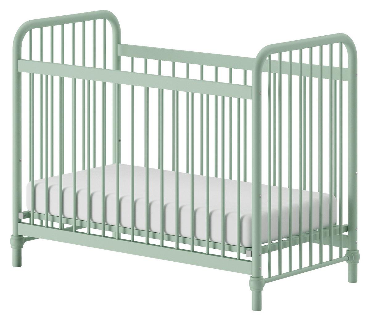 Gitterbett Bronxx 60x120 Cm Eisen Grün Inkl. Gitter+ Rost - Grün, ROMANTIK / LANDHAUS, Metall (60/120cm) - Vipack