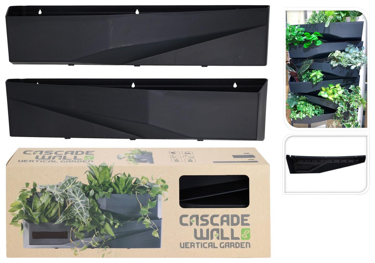 Übertopf Cascade Gartenwand Kunststoff Anthrazit - Anthrazit, Basics, Kunststoff (78/19/35cm)