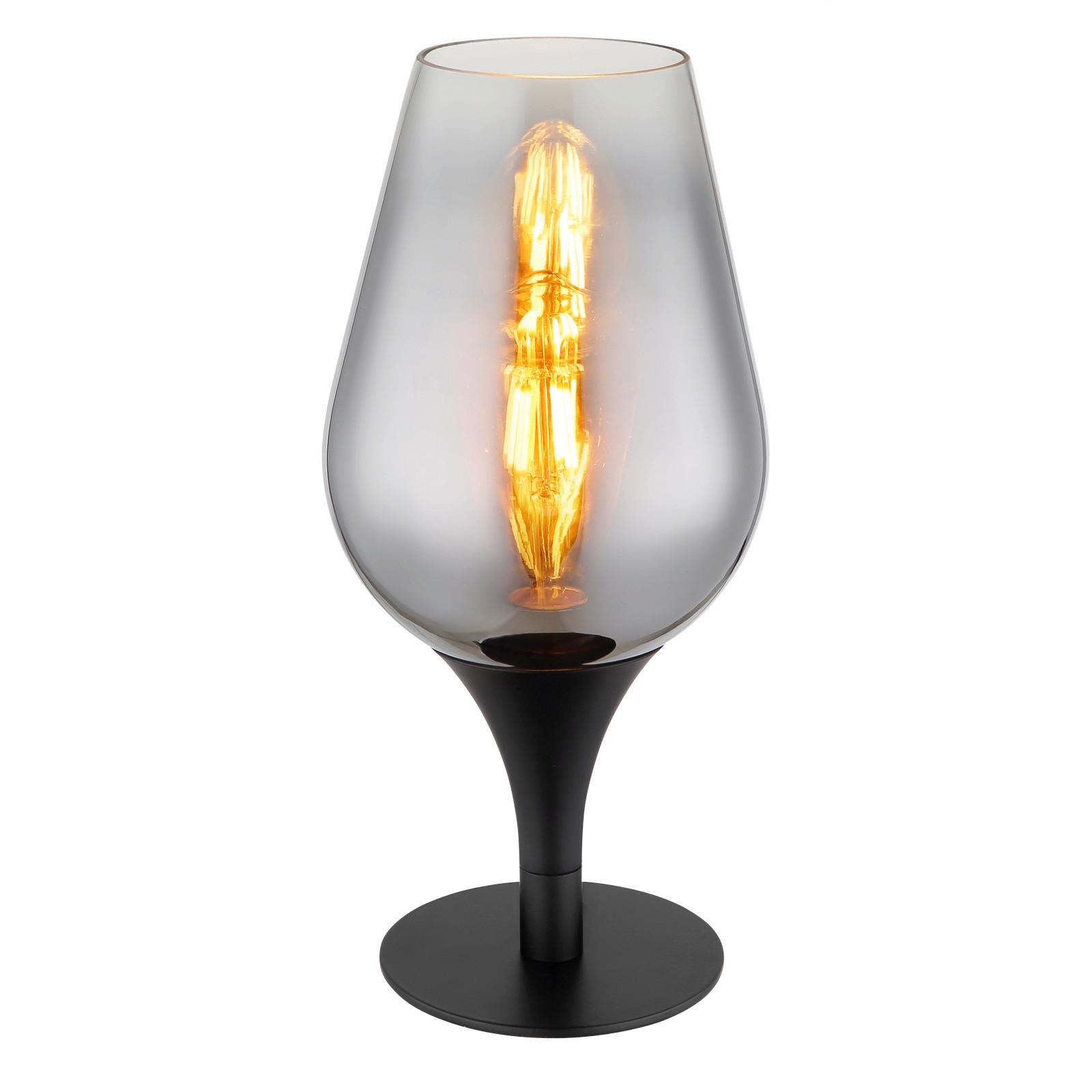 STOLNÁ LAMPA LAVUS, čierna - čierna/chrómová, Modern, kov/sklo (15/31cm) - Globo
