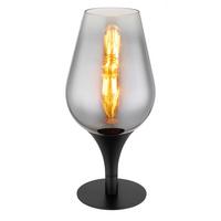STOLNÁ LAMPA LAVUS, čierna - čierna/chrómová, Modern, kov/sklo (15/31cm) - Globo