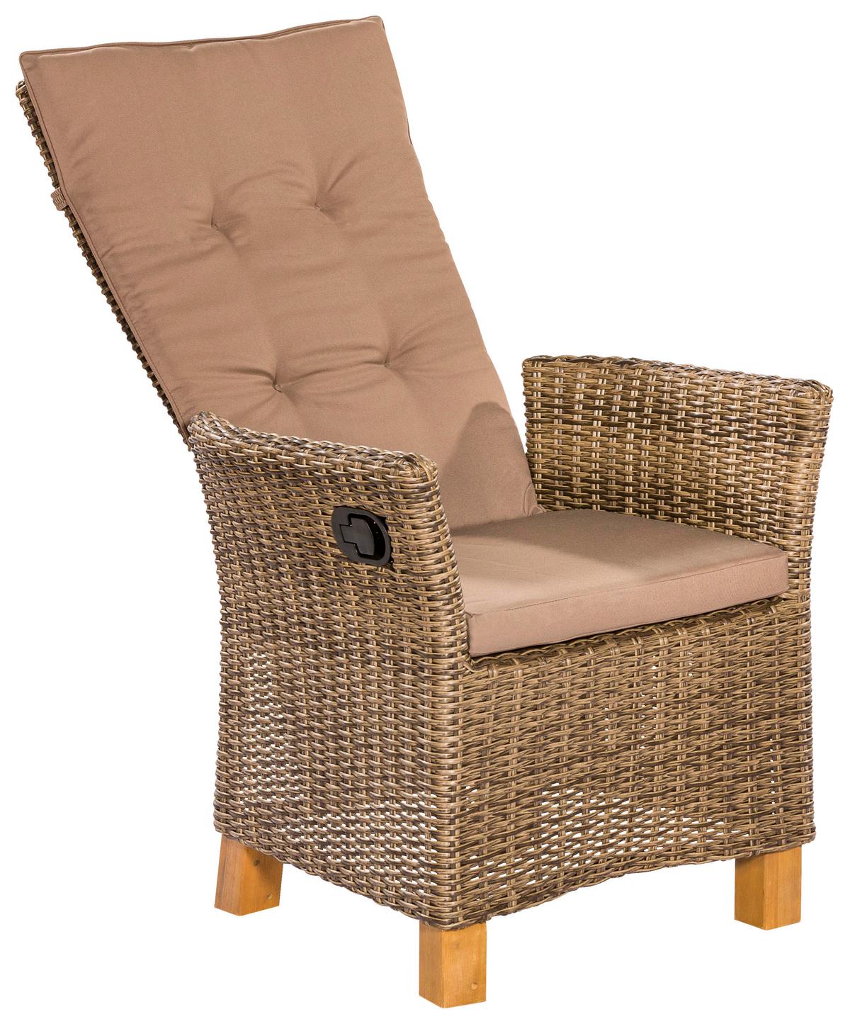 Gartensessel Toskana Akazie/kunststoff - Naturfarben/Akaziefarben, KONVENTIONELL, Holz/Kunststoff (59/110/65,5cm) - Gardenson