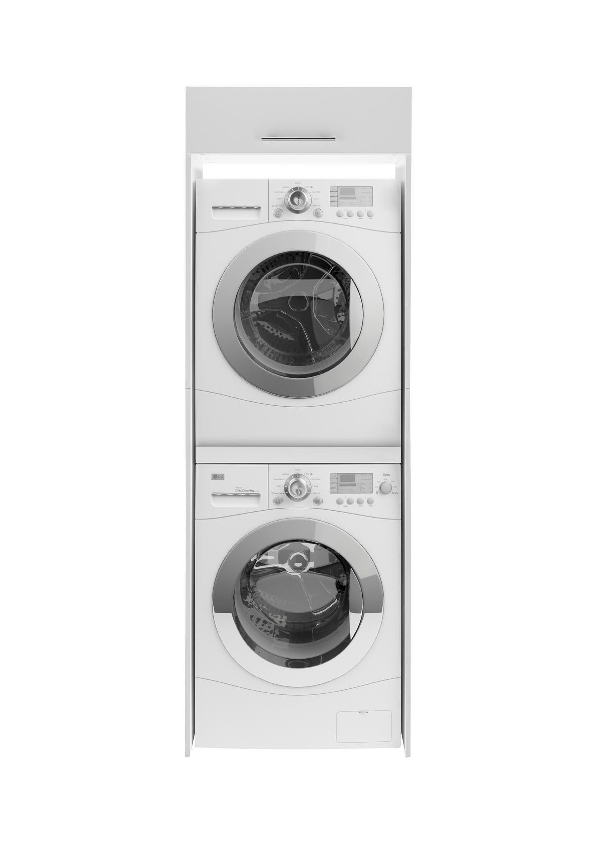 Waschmaschinenschrank Clara - Weiß, KONVENTIONELL, Holzwerkstoff (67,4/200/67,6cm) - Respekta