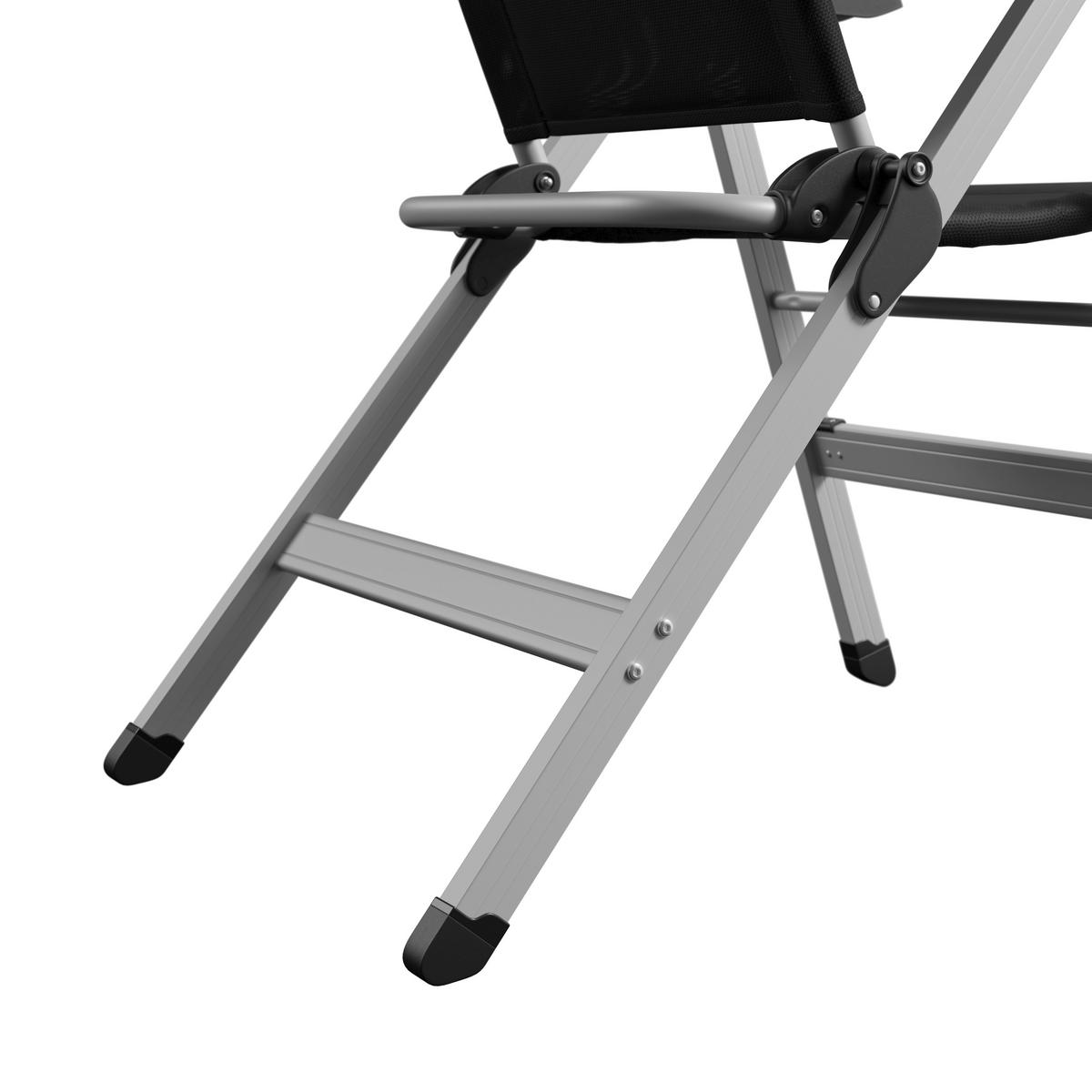 ZAHRADNÍ ŽIDLE GERI - černá/barvy stříbra, Basics, kov/textil (74/117/60cm)