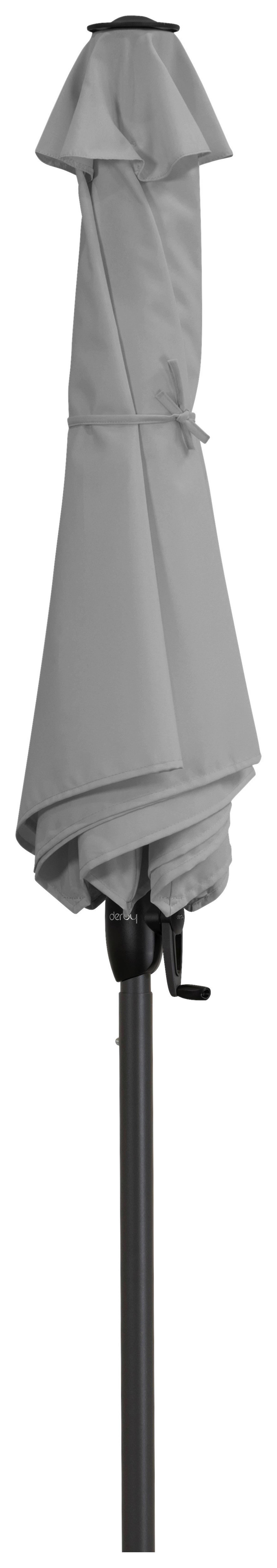 Sonnenschirm Doppler Dm: 182 Cm H: 210 Cm Hellgrau - Anthrazit/Hellgrau, Basics, Textil/Metall (182/210cm) - Doppler