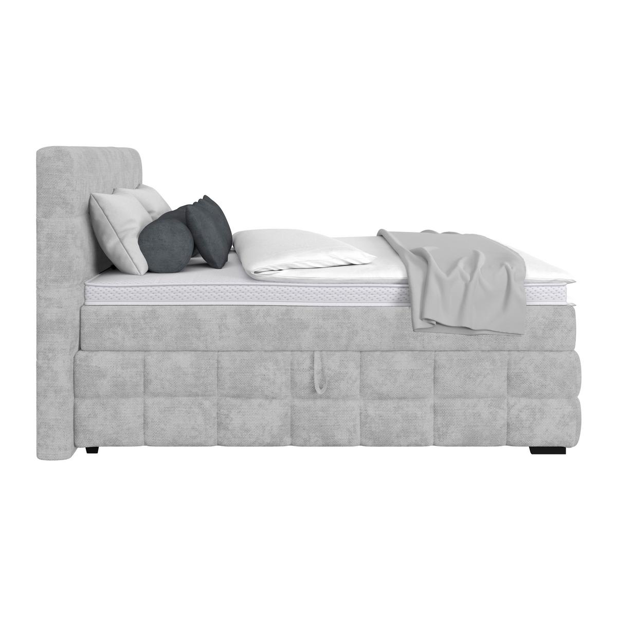 Čalouněná postel VEGA 180x200 cm, světle šedá - černá/světle šedá, Trend, dřevo/textil (180/200cm)