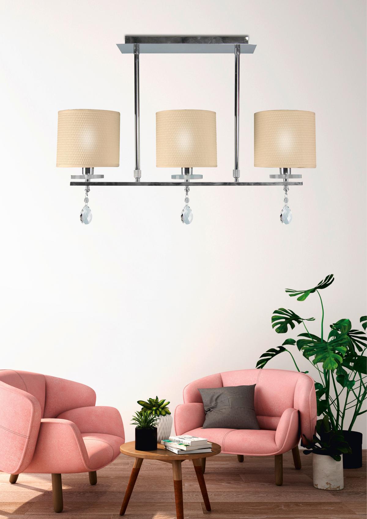 Deckenleuchte Estera 33-11510 - Chromfarben, KONVENTIONELL, Kunststoff/Metall (62/15/55cm)