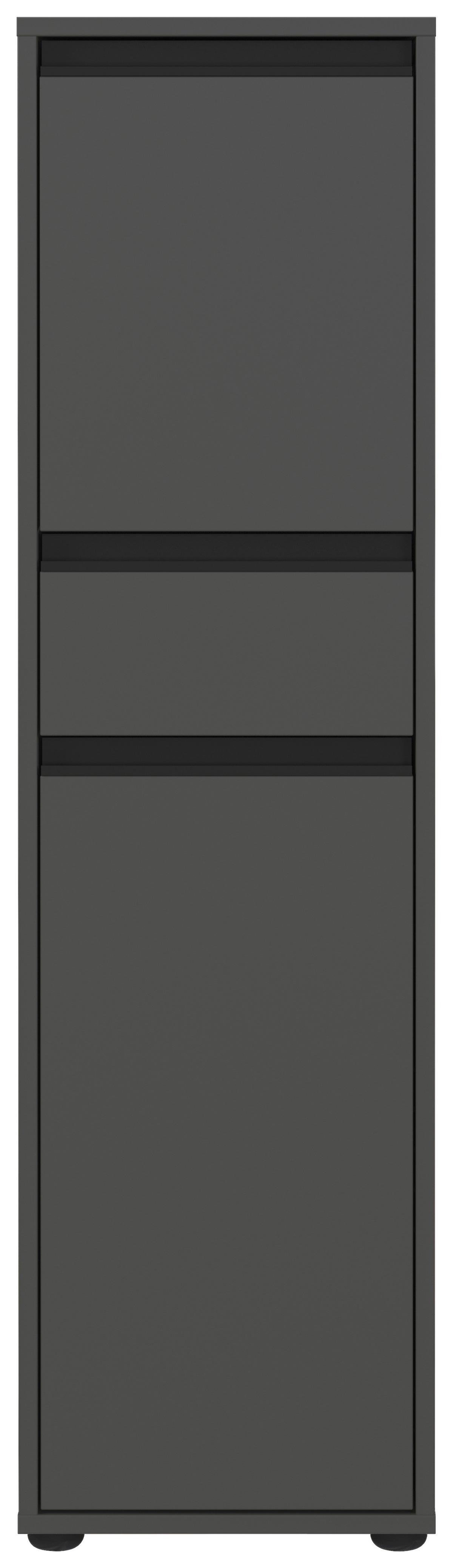 Midischrank Gw-Lemont Graphitfarben - Schwarz/Graphitfarben, MODERN, Holzwerkstoff (33/121/34cm) - Germania