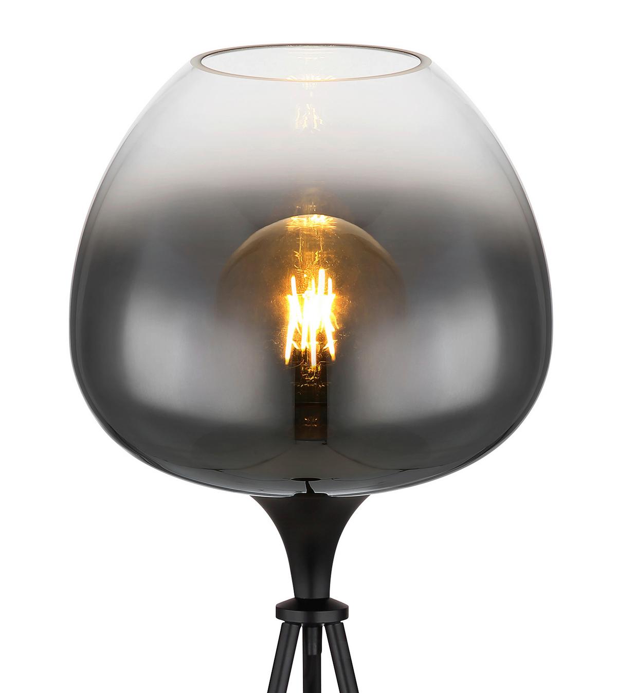 Stehleuchte 15548s1 - Schwarz, Design, Glas/Metall (65/145cm) - Globo