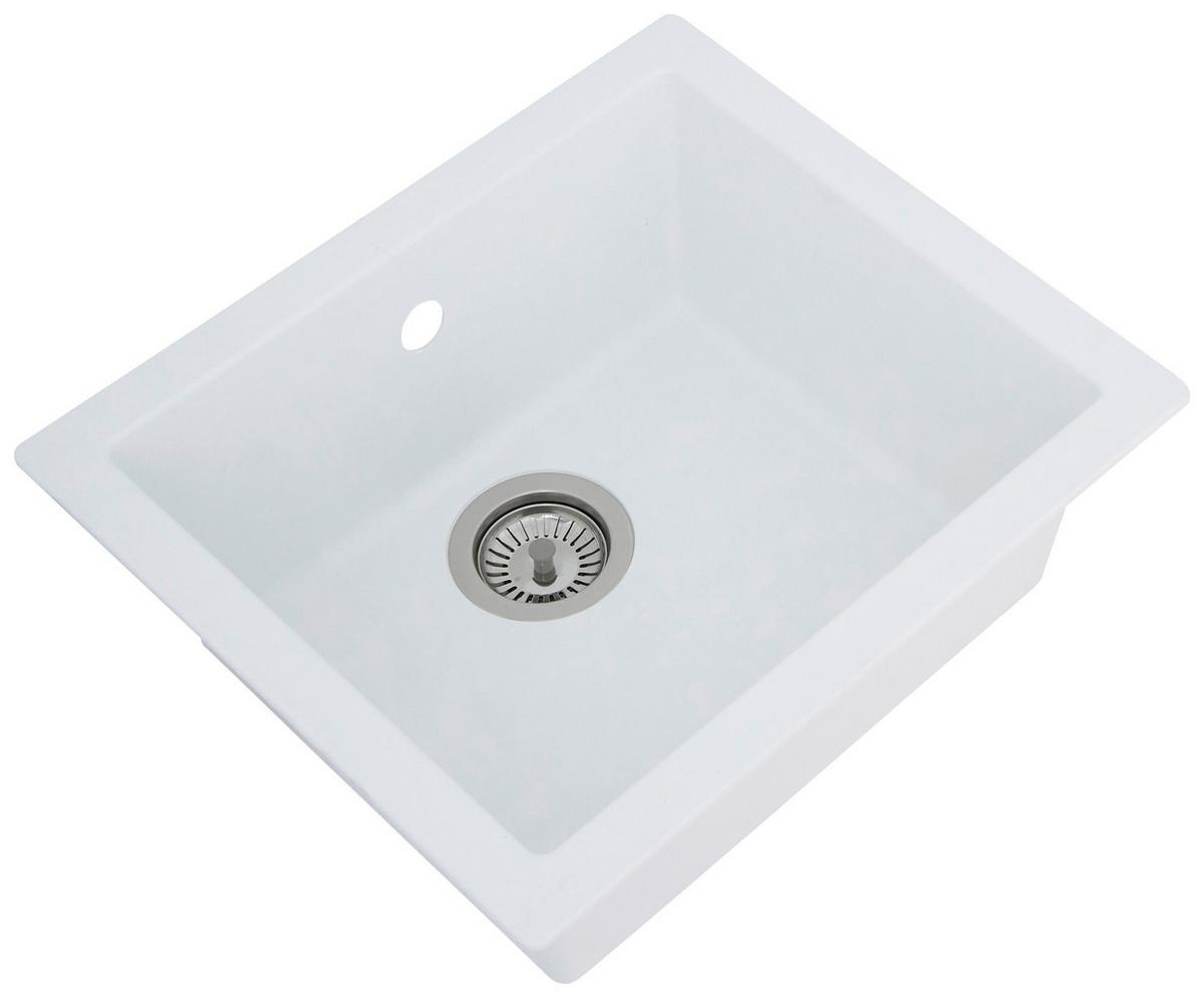 Spüle Respekta Einbauspüle Ohio - Weiß, Trend, Glas/Kunststoff (50/19/44cm) - Respekta