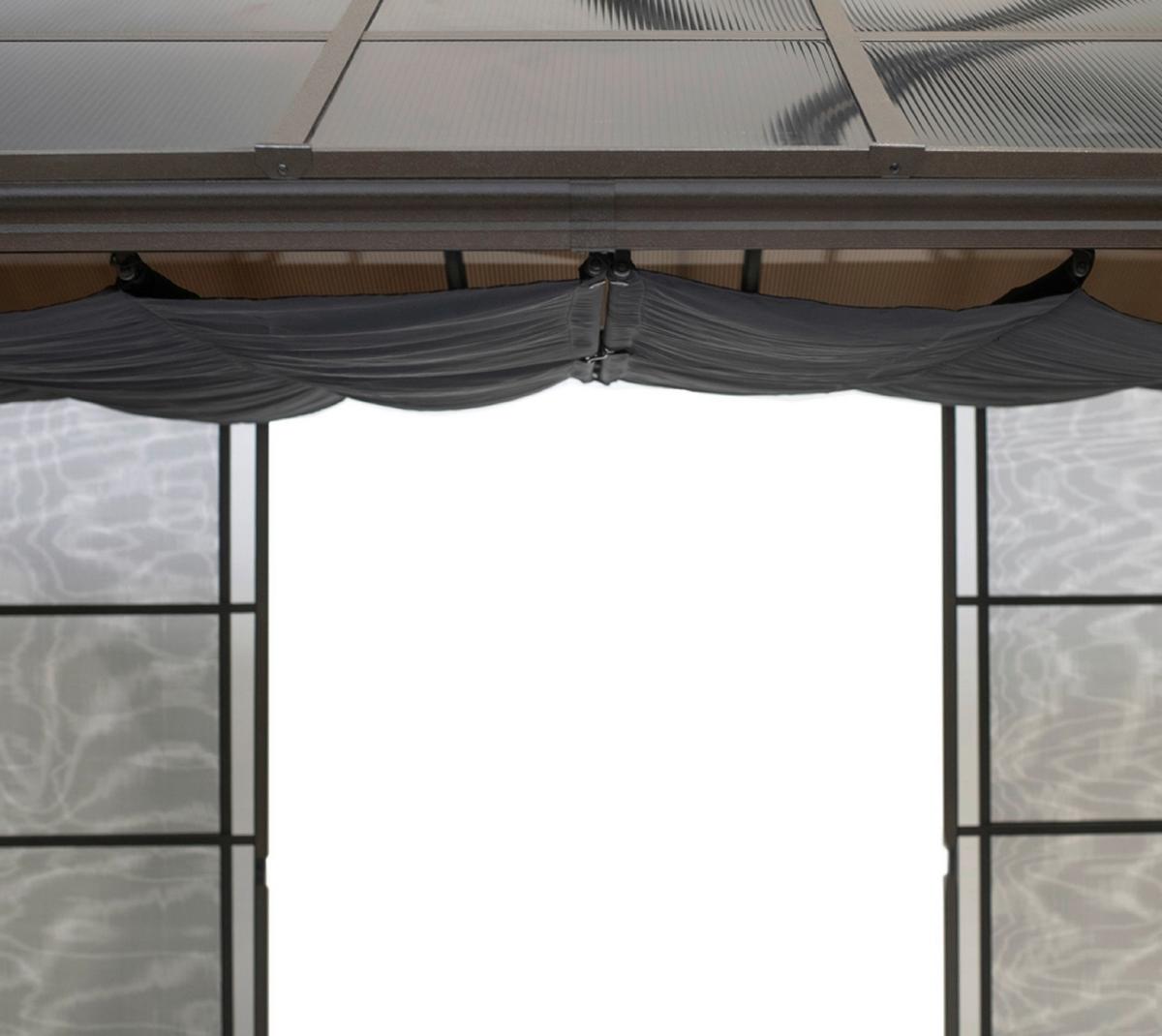 Pavillon Castel 362x297 cm wetterfest - Bronzefarben, Basics, Kunststoff/Metall (362/283/297cm)