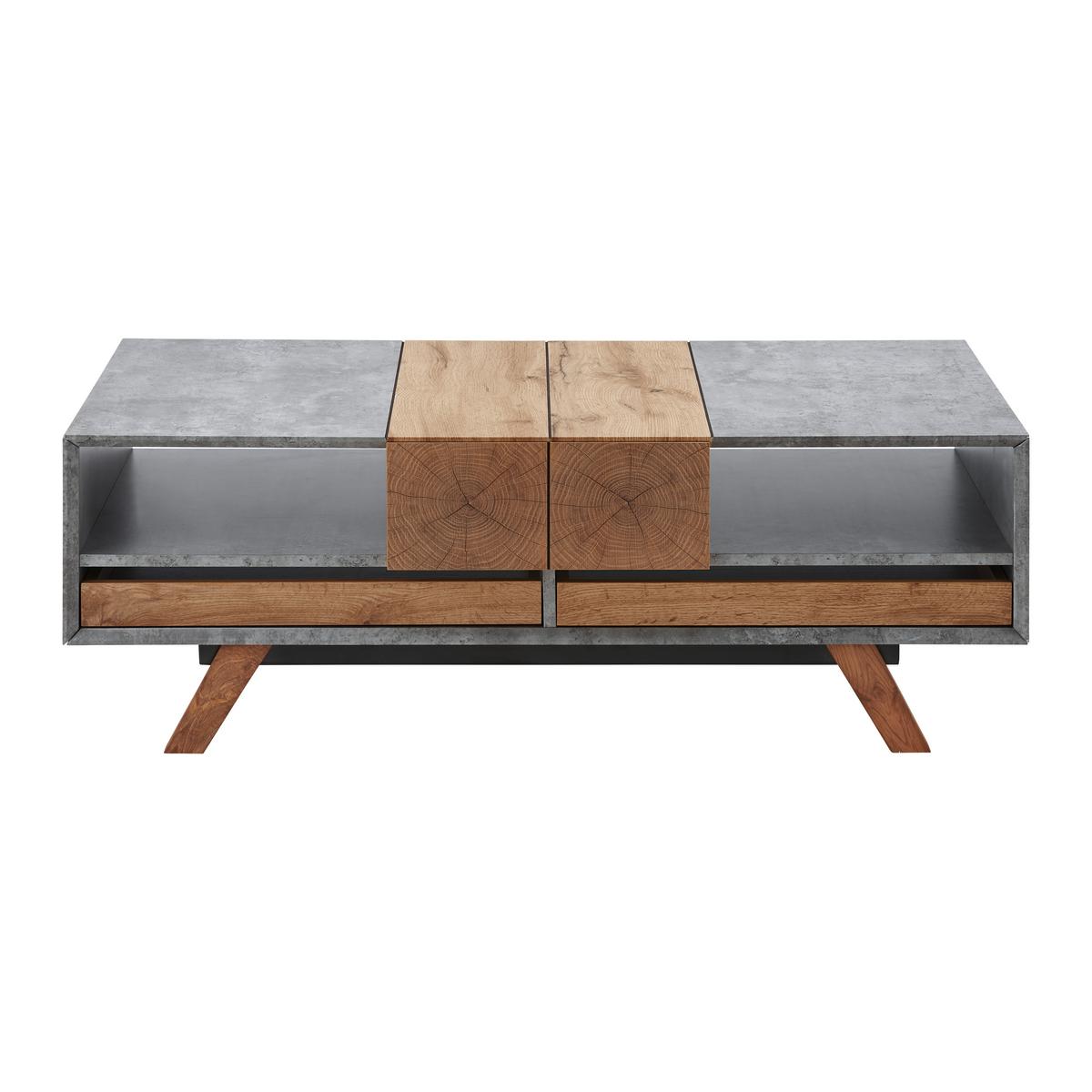 Konferenční stolek CASPER - šedá/barvy dubu, Moderní, dřevo (120/60/42cm) - Modern Living