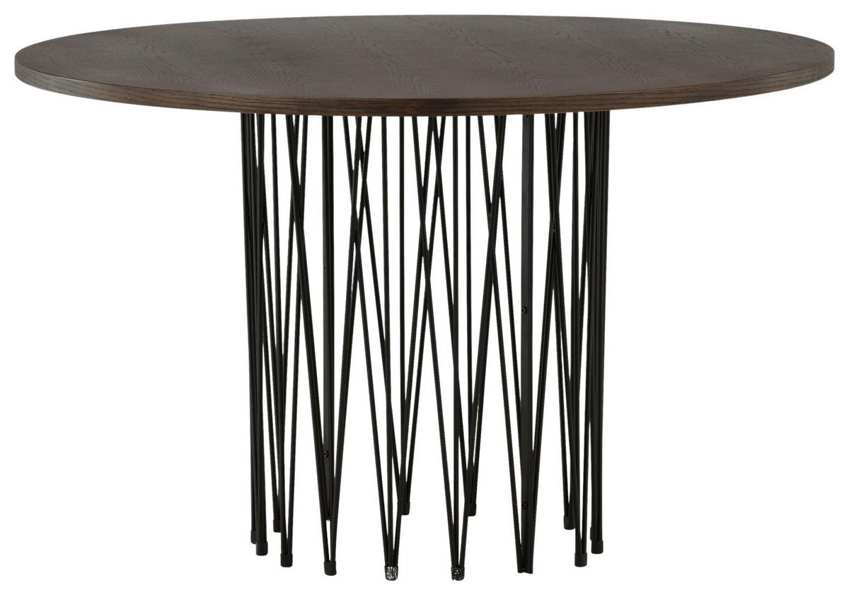 Esstisch Stone - Dunkelbraun/Schwarz, Design, Holzwerkstoff/Metall (120/120/74cm) - Livetastic