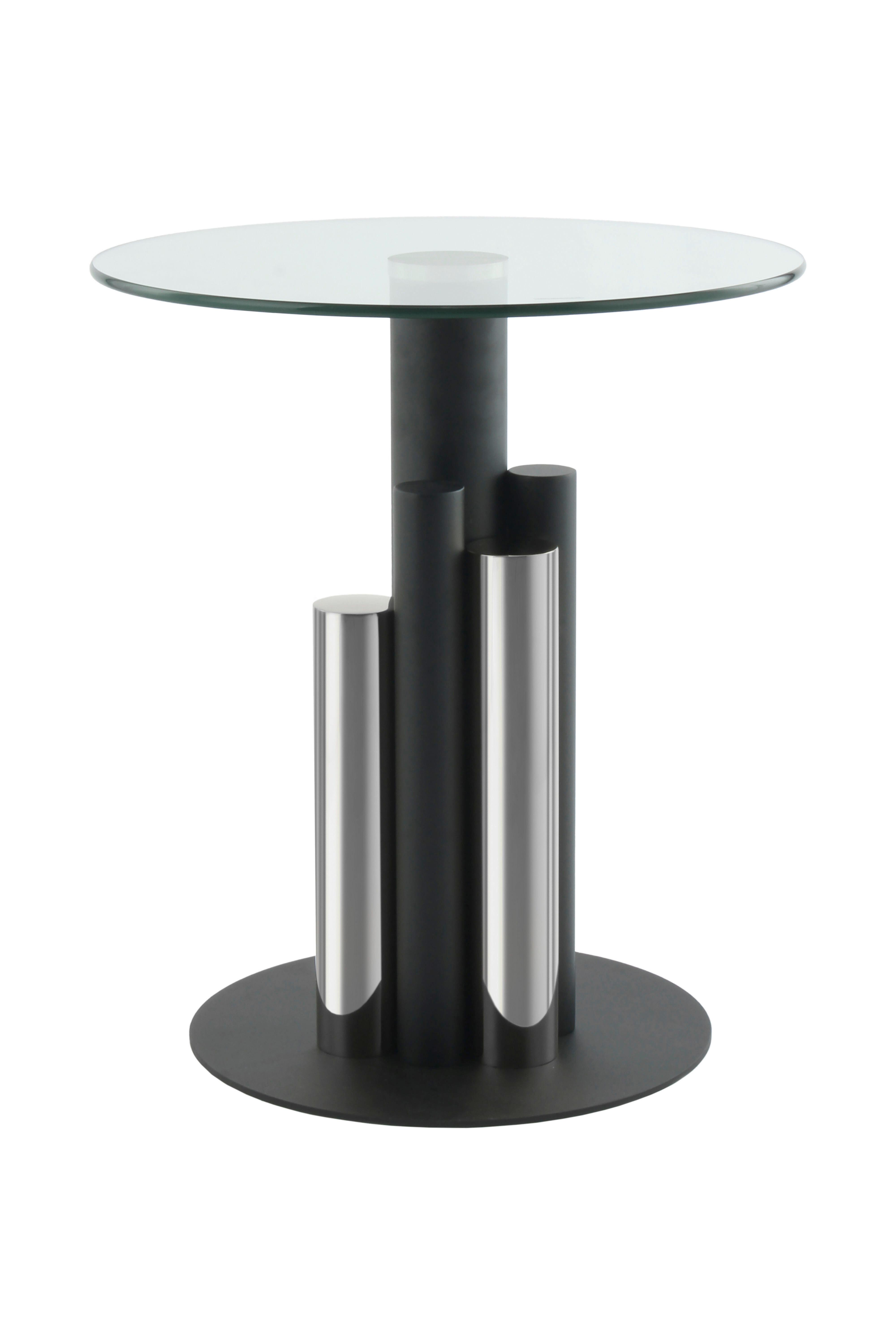 Beistelltisch mit Glasplatte rund Ontario, Klar/Silber - Silberfarben, MODERN, Glas/Metall (46/46/52cm) - Kayoom