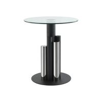 Beistelltisch mit Glasplatte rund Ontario, Klar/Silber - Silberfarben, MODERN, Glas/Metall (46/46/52cm) - Kayoom
