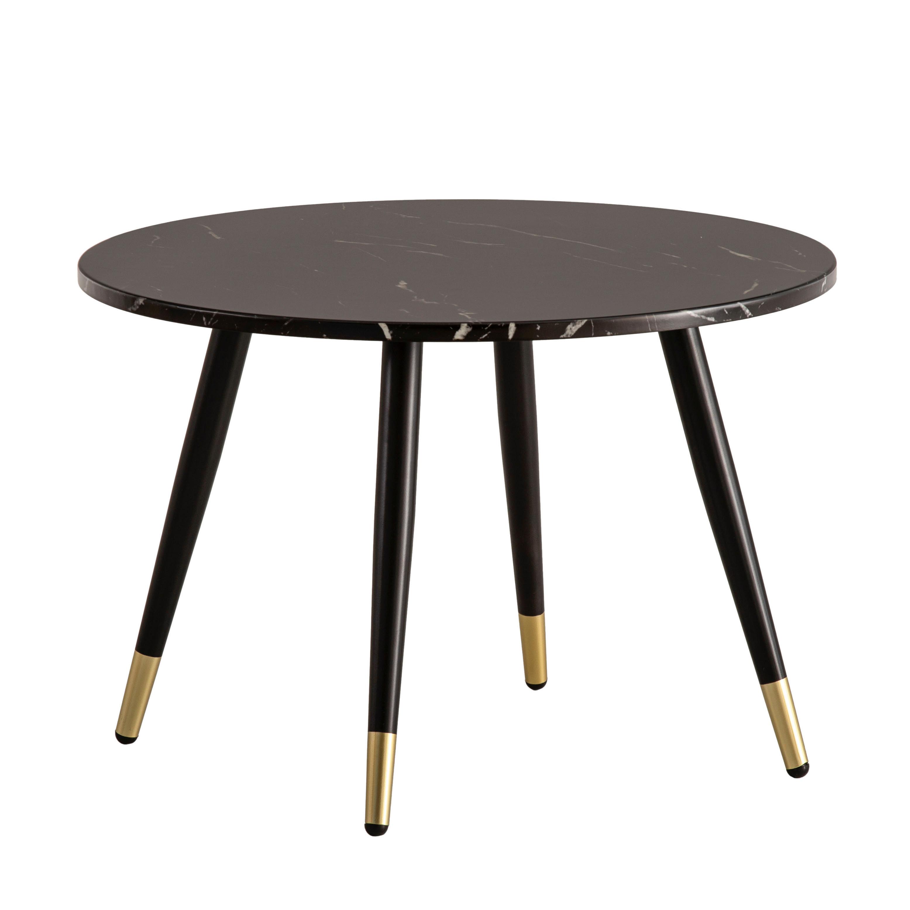Couchtisch Schwarz L: 60 cm - Goldfarben/Schwarz, Design, Holzwerkstoff/Metall (60/60/41cm) - MID.YOU
