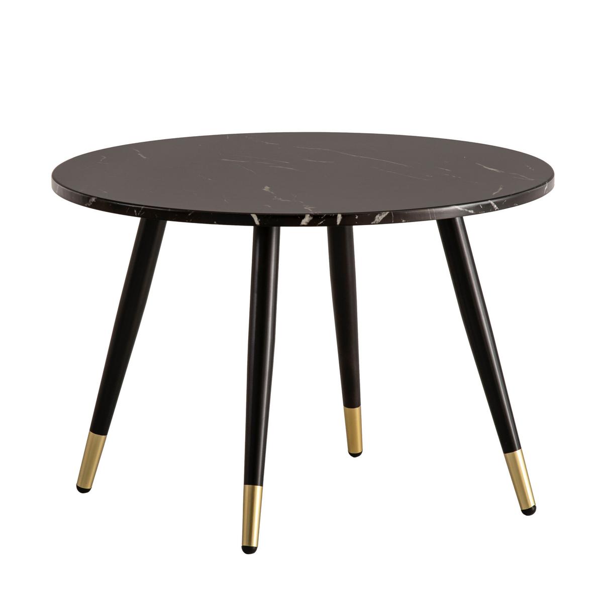 Couchtisch Schwarz L: 60 cm - Goldfarben/Schwarz, Design, Holzwerkstoff/Metall (60/60/41cm) - MID.YOU