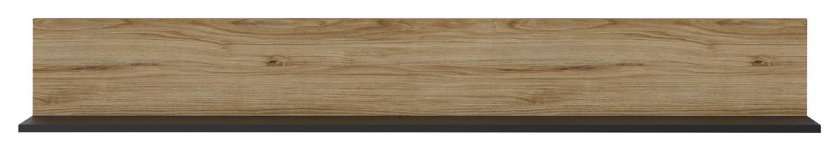 NÁSTENNÁ POLICA NOVENA - čierna/farba duba, Trend, kompozitné drevo (160/22,6/21,6cm)
