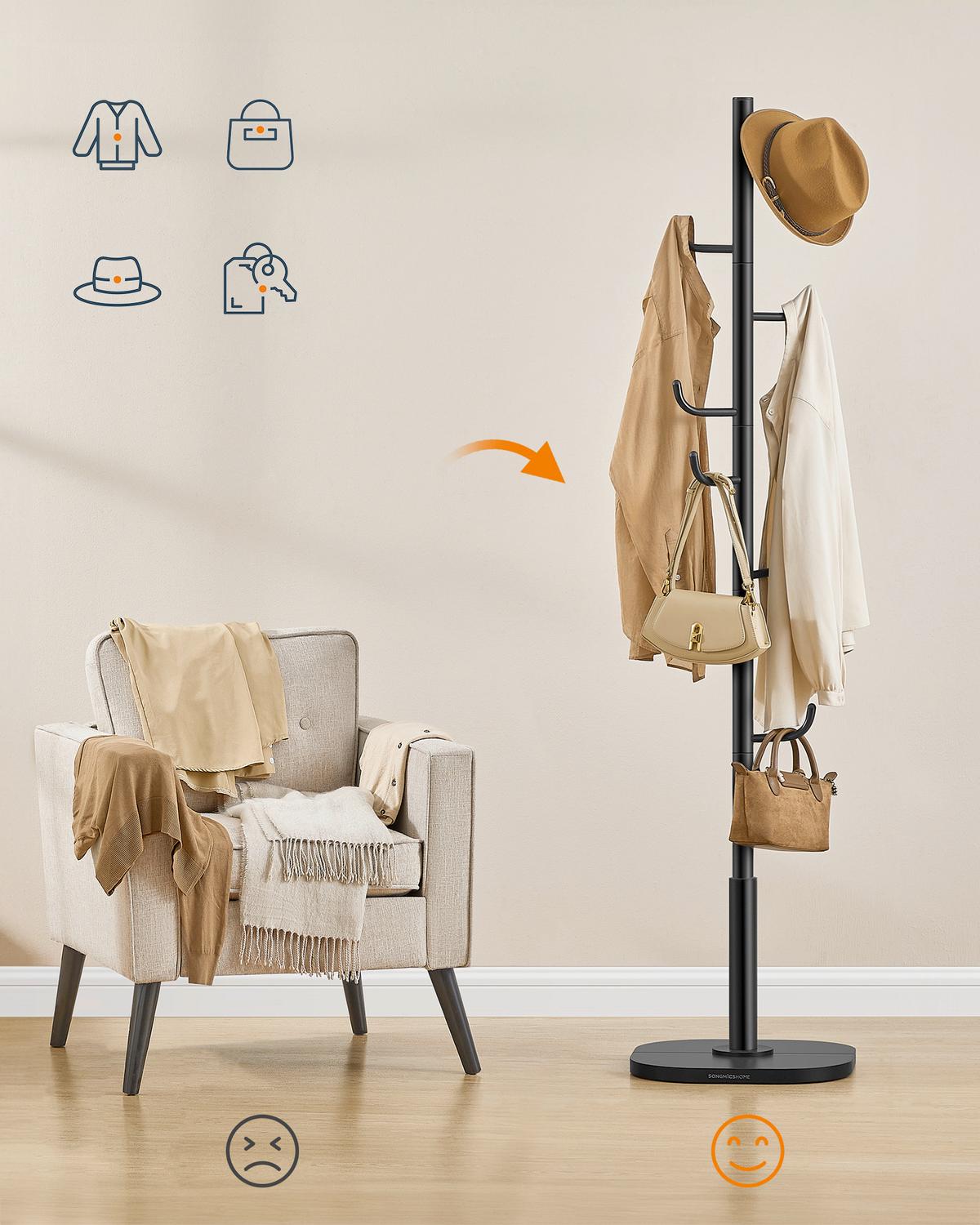 Kleiderständer Schwarz B: 40cm - Schwarz, Basics, Holzwerkstoff/Metall (40/175,3/40cm)