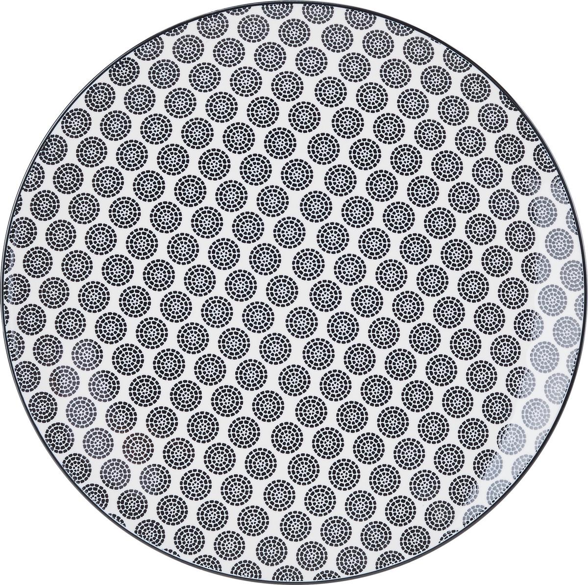 PLYTKÝ TANIER Shiva - čierna/biela, Lifestyle, keramika (26/2,5cm) - Modern Living