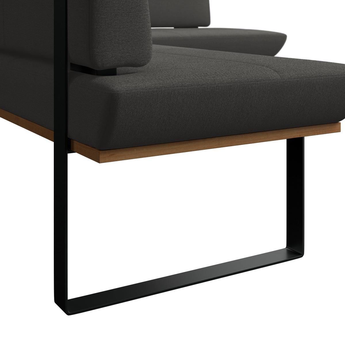 Eckbank Tristan Webstoff schwarz, S:245x175cm - Schwarz, MODERN, Holz/Textil (245/175cm) - James Wood