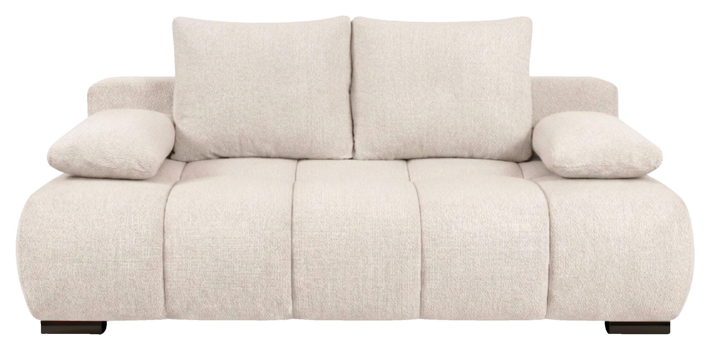 Boxspringová pohovka BOB, béžová ženilka - čierna/béžová, Konventionell, kompozitné drevo/textil (209/105cm) - Based
