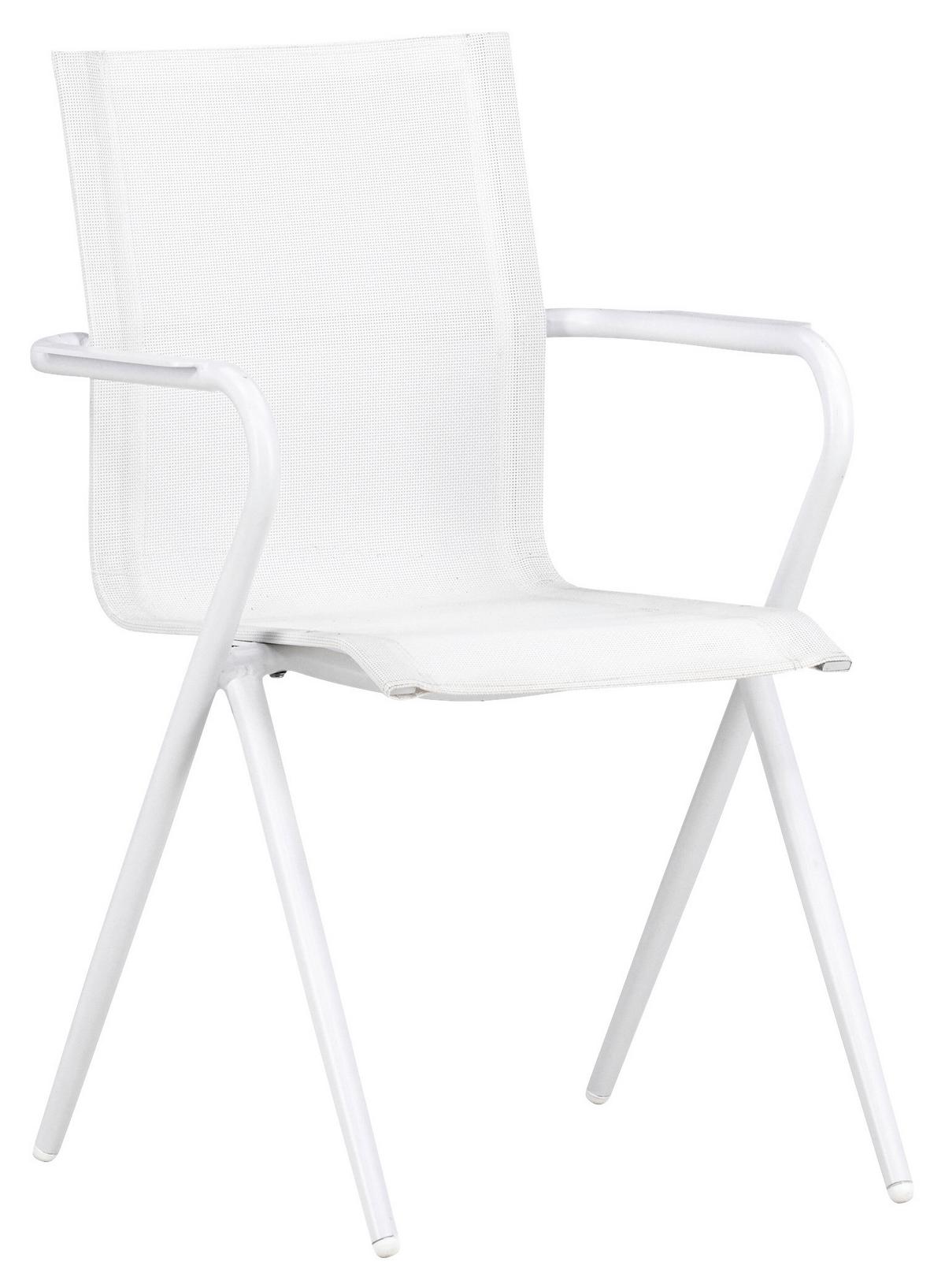 Stapelsessel Aluminium - Weiß, KONVENTIONELL, Metall (58/86/63cm) - Gardenson