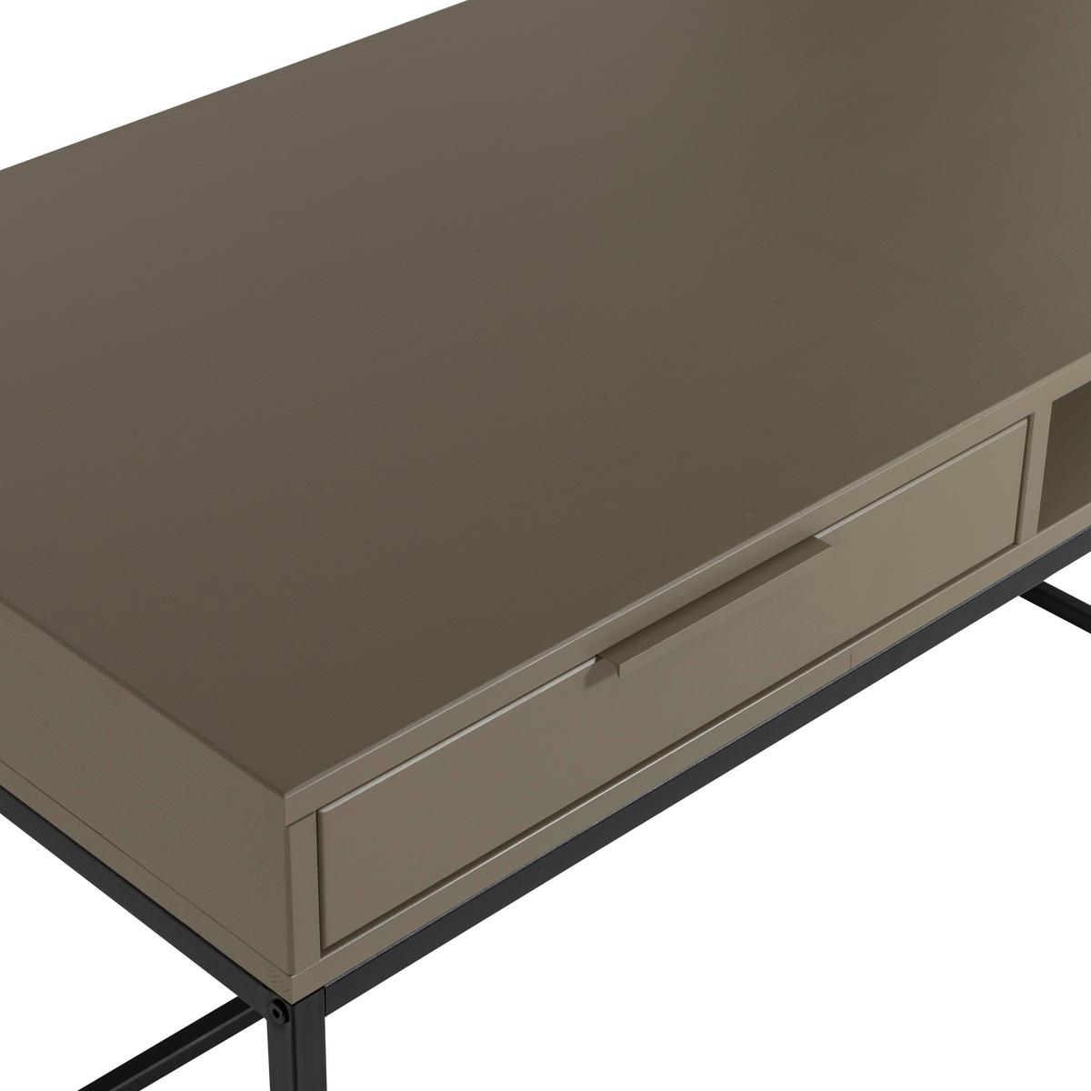 Schreibtisch Nore Schlammfarben B: 130 cm - Schlammfarben/Schwarz, MODERN, Holz/Metall (130/58/75cm) - Livetastic