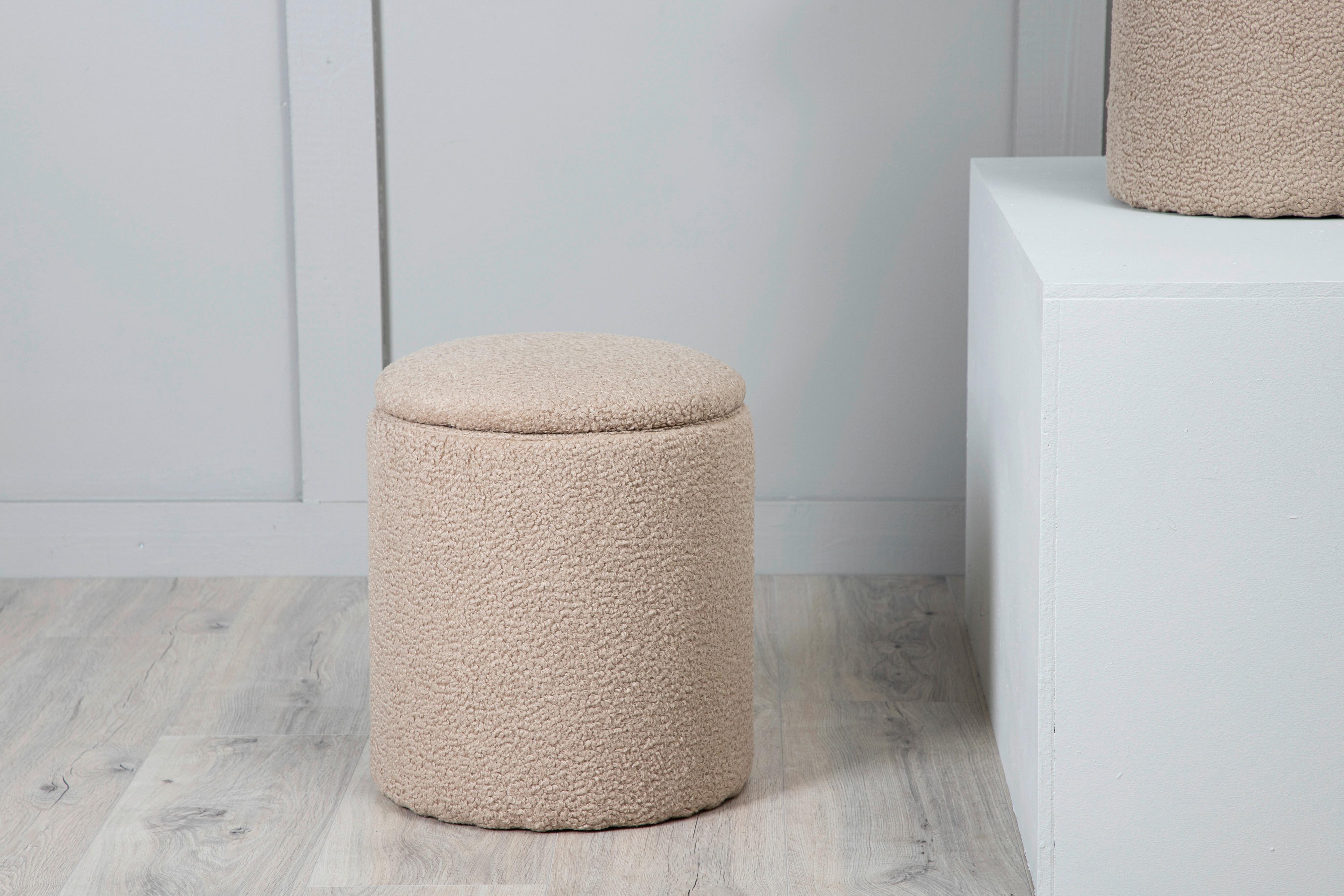 Pouf Limpen - Beige, Design, Textil (32/40/32cm) - Livetastic