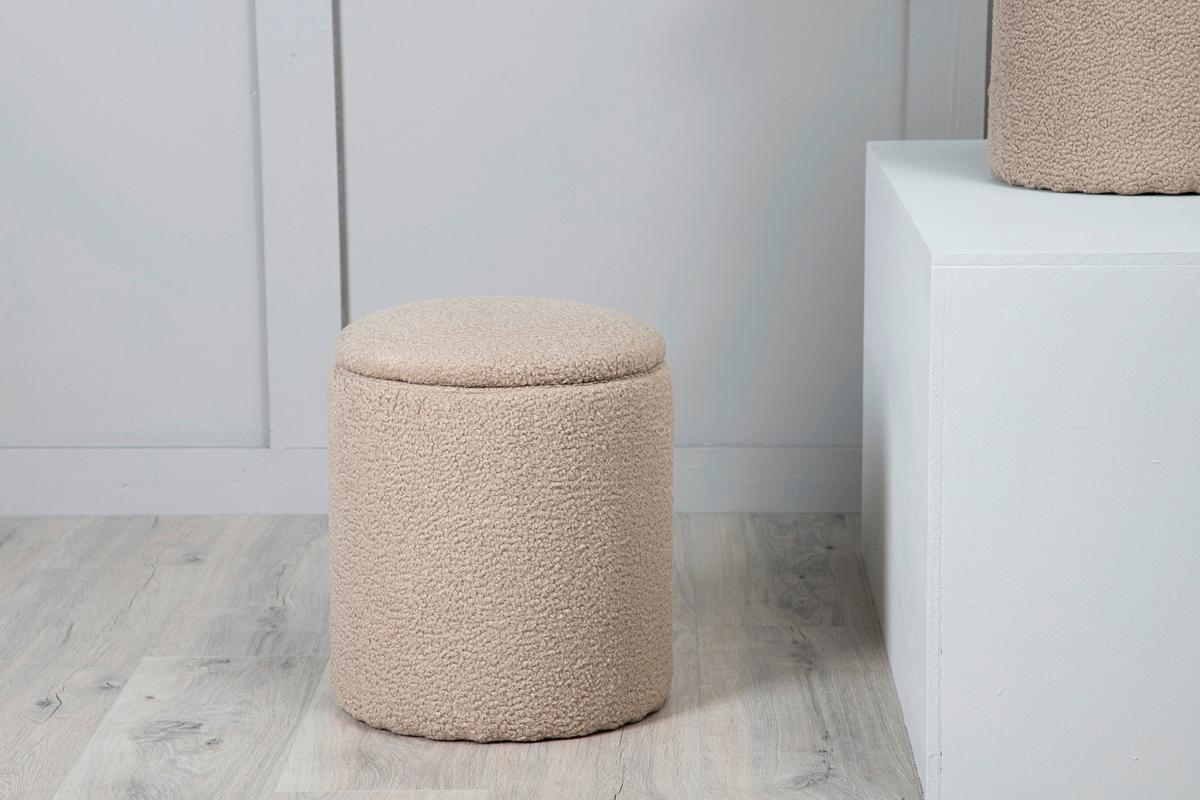 Pouf Limpen - Beige, Design, Textil (32/40/32cm) - Livetastic
