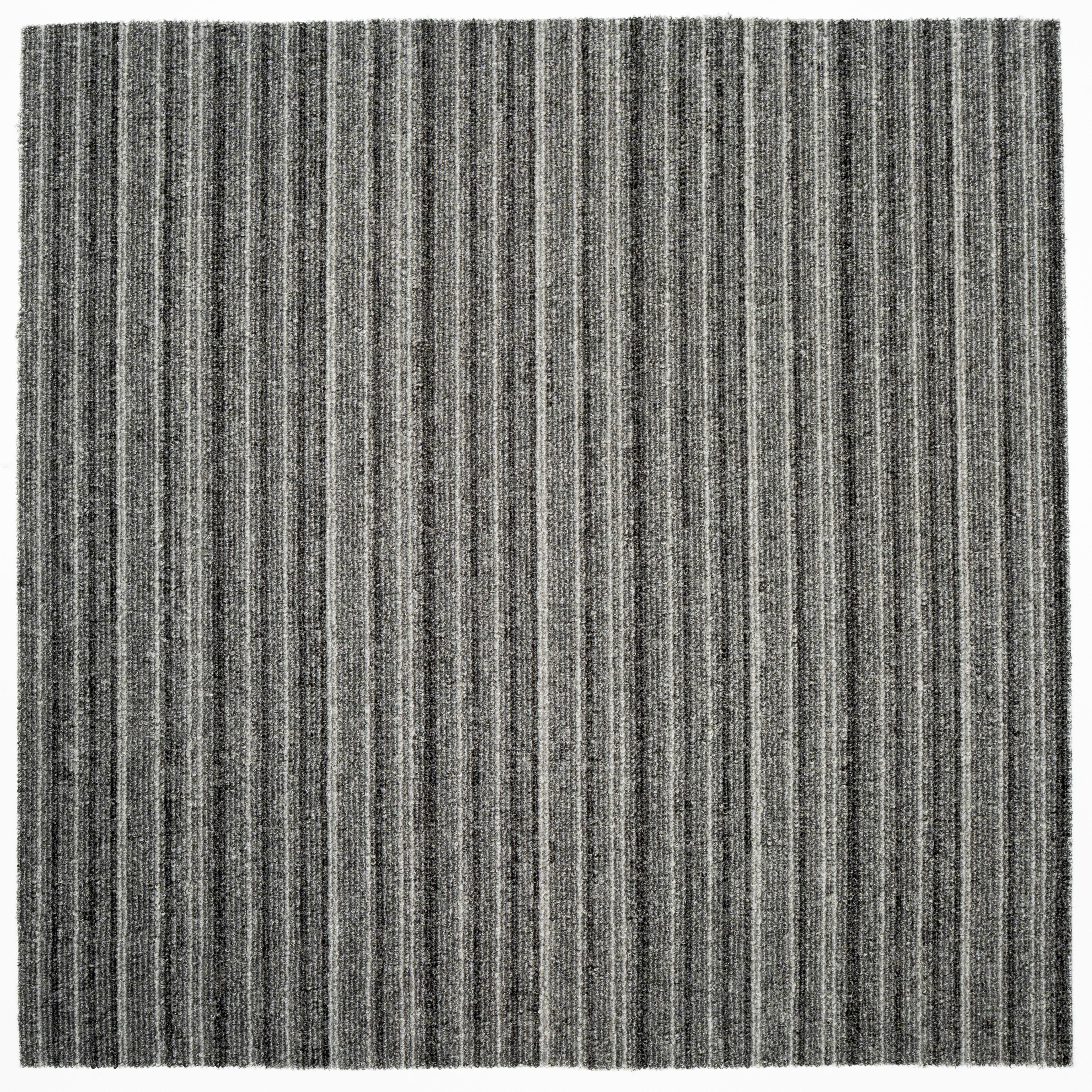 Teppichfliese Grau/Dunkelgrau Astra 50x50 cm Florhöhe 3 mm - Dunkelgrau/Grau, Basics, Textil (50/50cm)