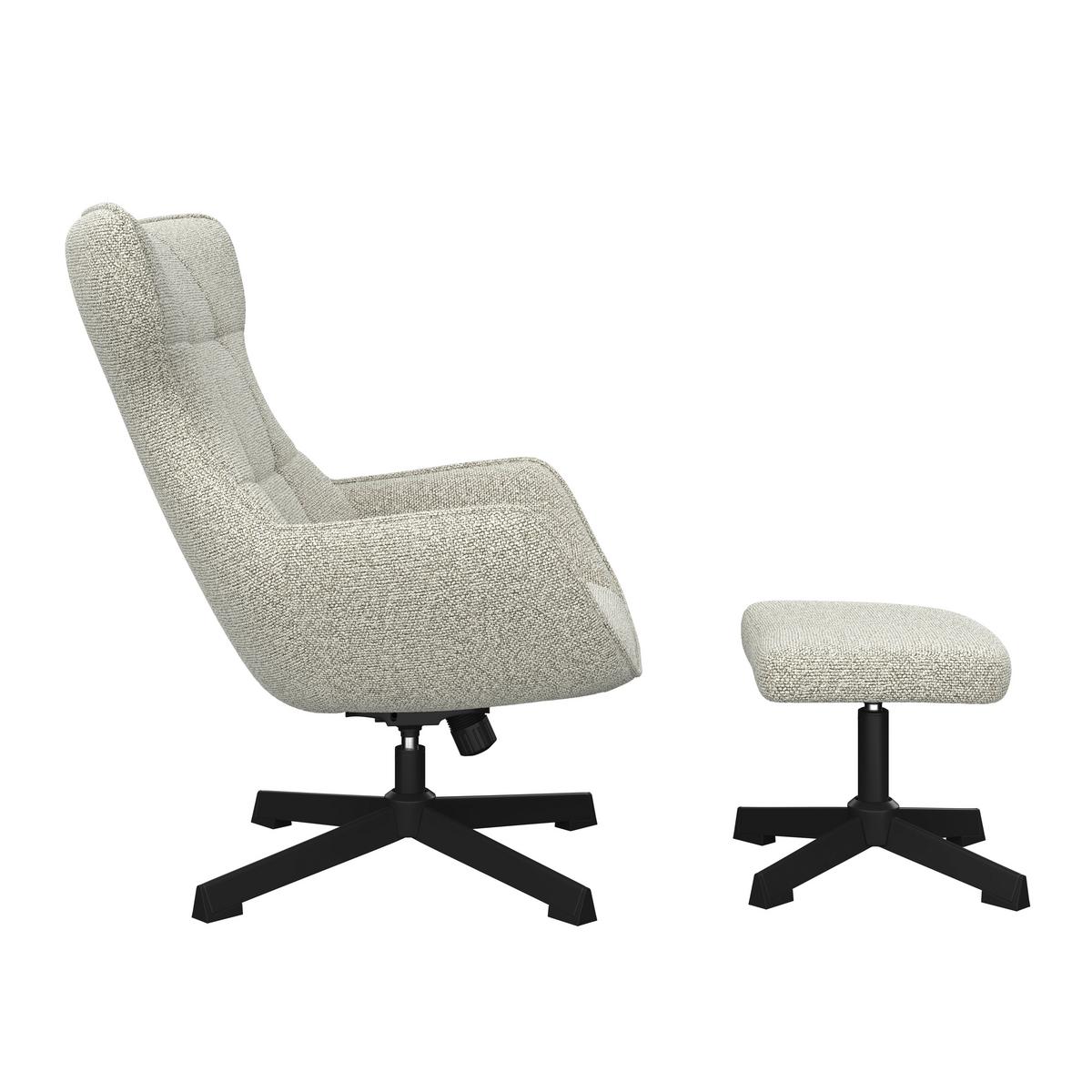 Relaxsessel Bogota beige, 360° drehbar - Beige/Schwarz, MODERN, Textil/Metall (76/101/86cm) - Luca Bessoni