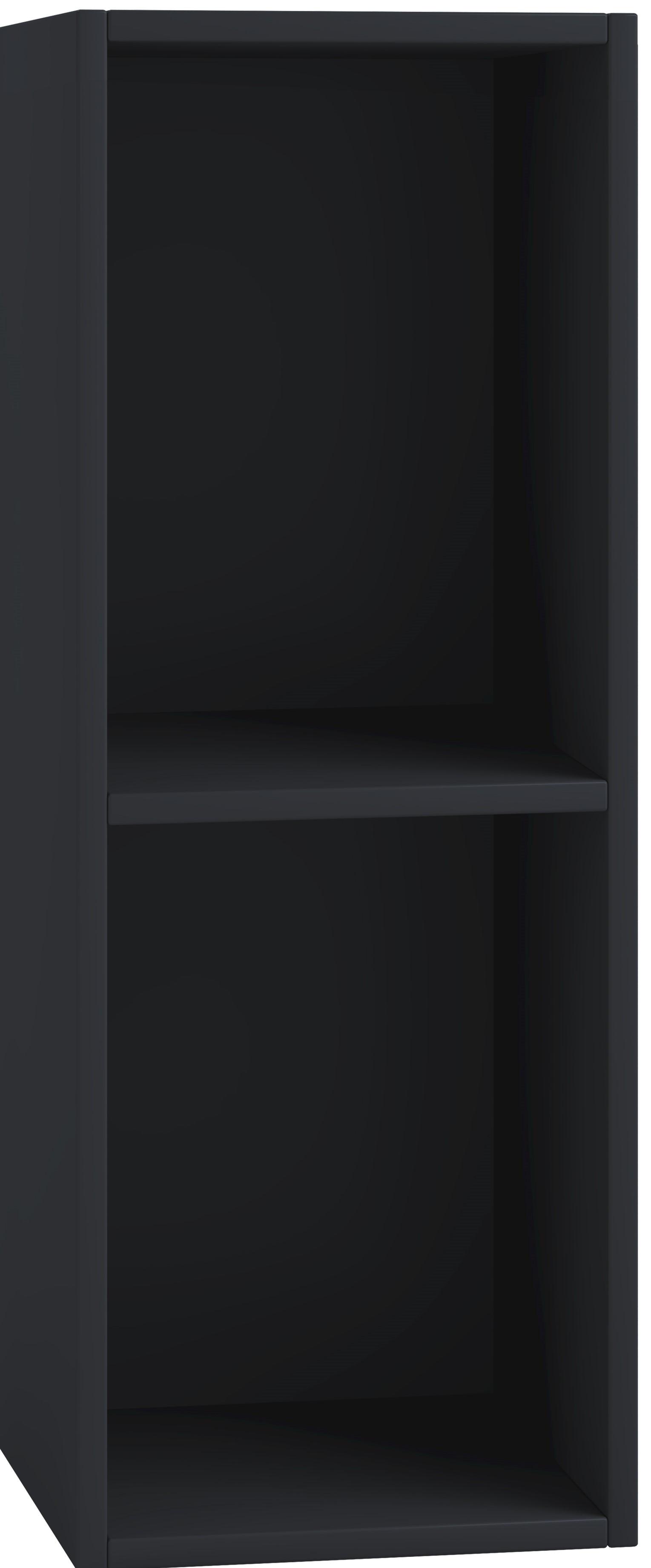 Schallplattenregal Platto 2-Fach - Schwarz, Basics, Holzwerkstoff (34/72/30cm) - MID.YOU