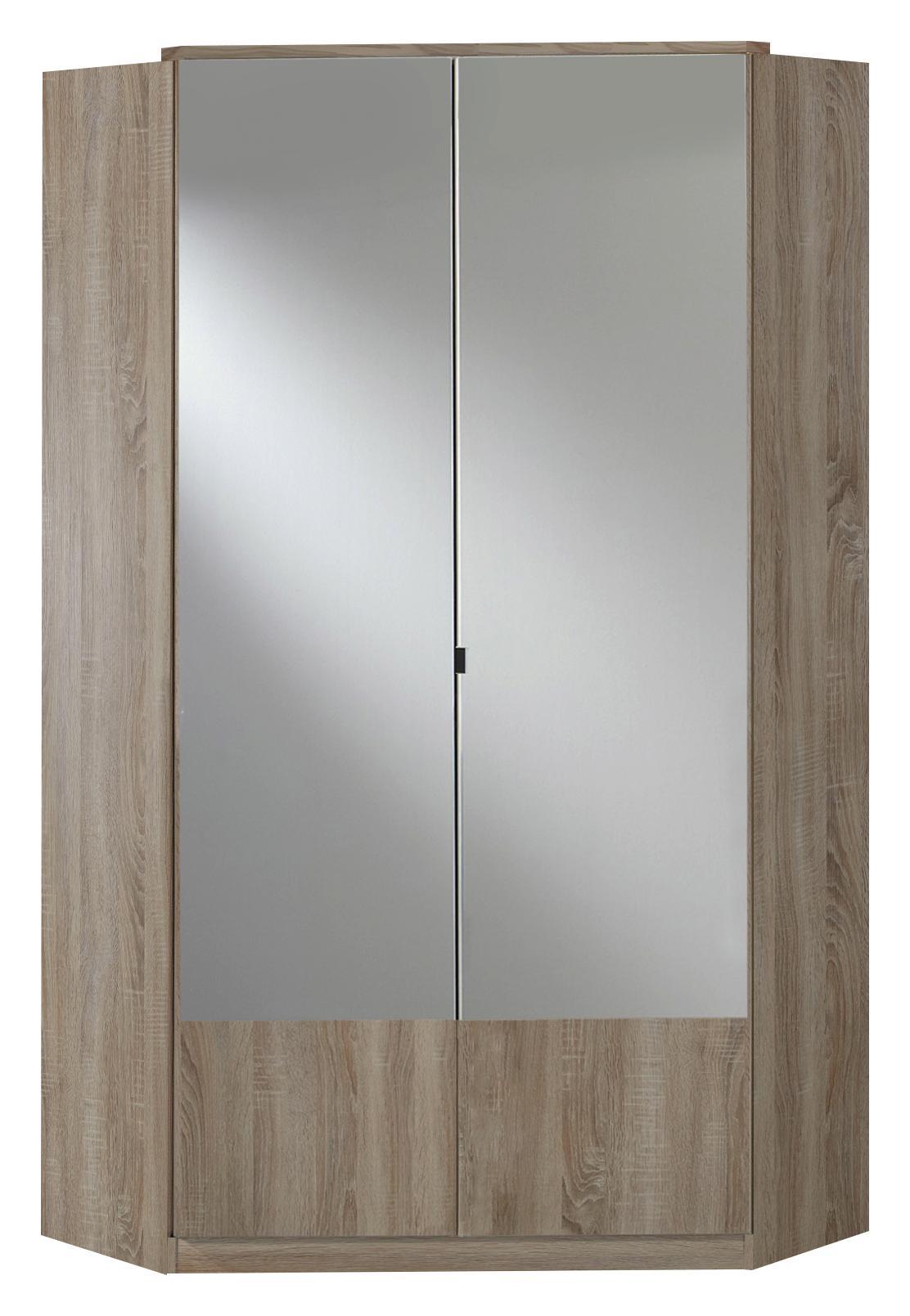 Eckkleiderschrank Imago B: ca. 95 cm - Eichefarben, KONVENTIONELL, Glas/Holzwerkstoff (95/198/95cm) - Xora