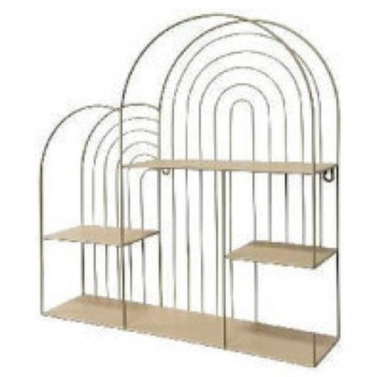 NÁSTĚNNÝ REGÁL IVY - pískové barvy, Moderní, kov (54/55/11cm) - Mömax