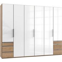 Drehtürenschrank 300cm Level, Weiß/Eiche Dekor - Eichefarben/Weiß, MODERN, Glas/Holzwerkstoff (300/236/58cm) - MID.YOU