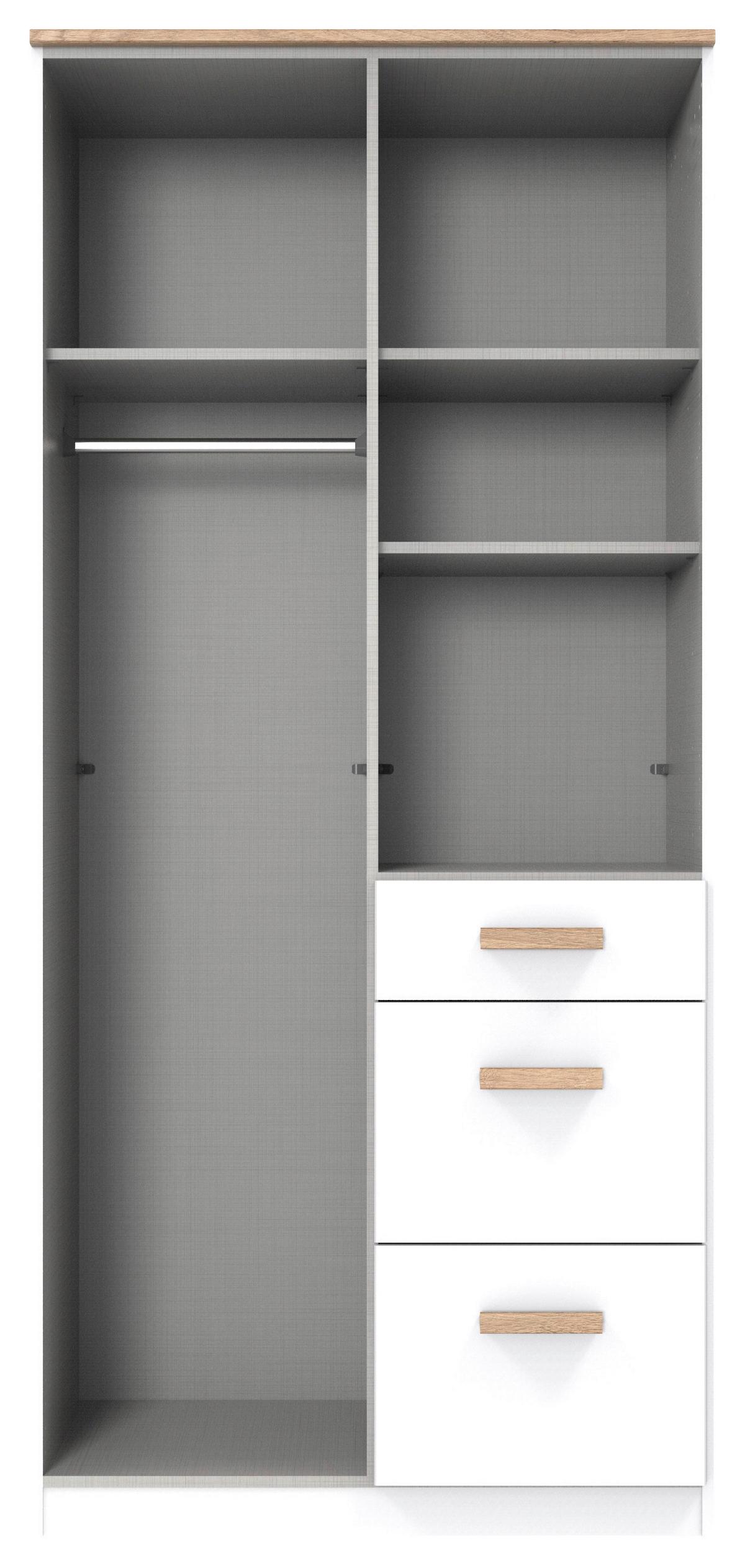Gotland Eichefarben/weiß B: 91 Cm - Eichefarben/Weiß, MODERN, Holzwerkstoff (91/199/58cm) - MID.YOU