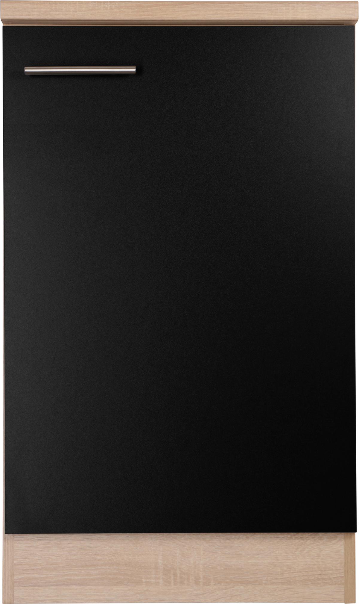 Spülenunterschrank Merle Schwarz, Eiche Dekor B: 50 cm - Eichefarben/Schwarz, Basics, Holzwerkstoff (50/84,8/60cm) - Respekta