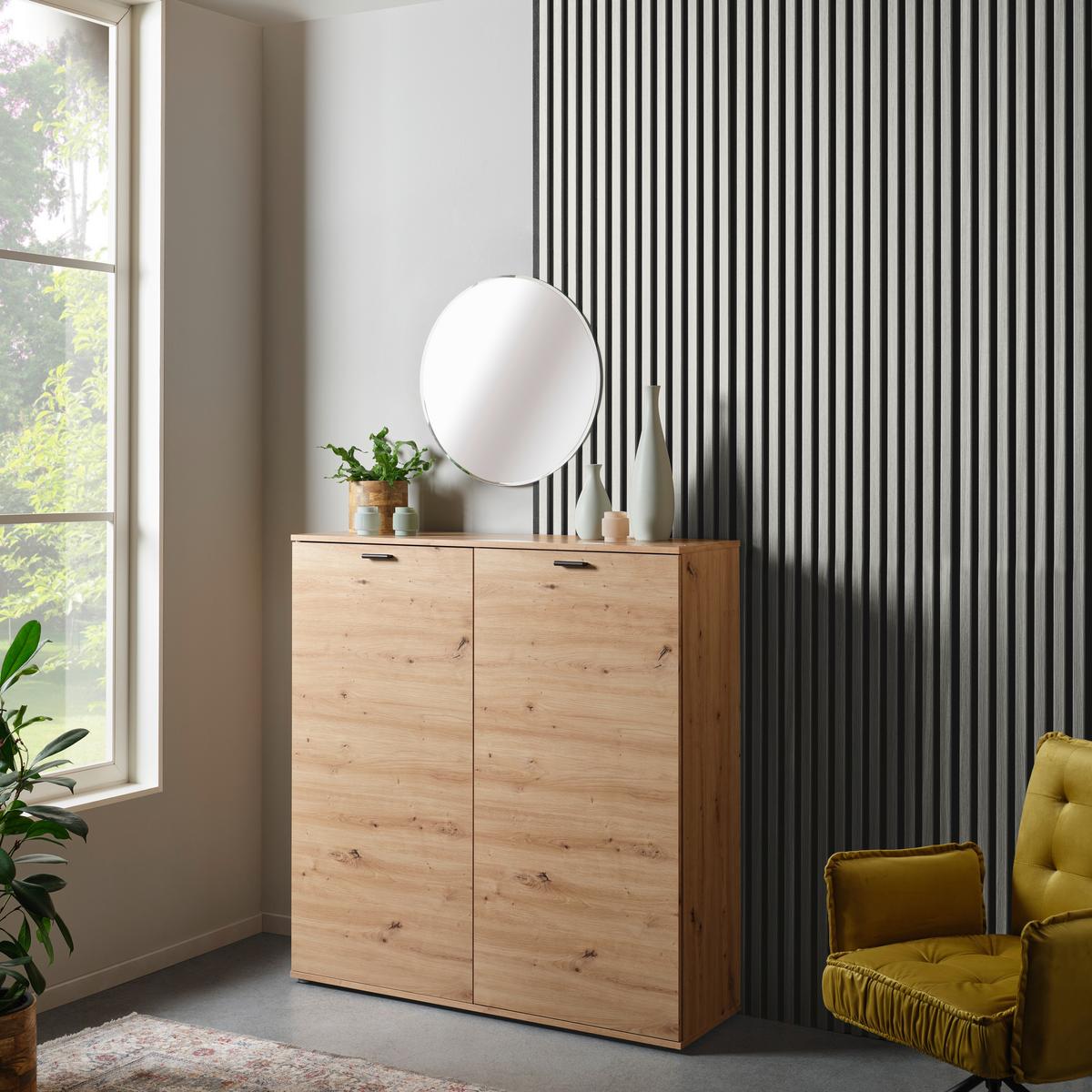 Akustikpaneel Josef - Eichefarben/Weiß, MODERN, Holzwerkstoff/Kunststoff (90/60/2cm)