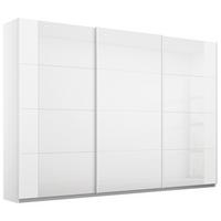 Schwebetürenschrank Artemis B: 271 cm Weiß/Weiß Hochglanz - Weiß Hochglanz/Weiß, MODERN, Glas/Holzwerkstoff (271/210/62cm) - Rauch Möbel