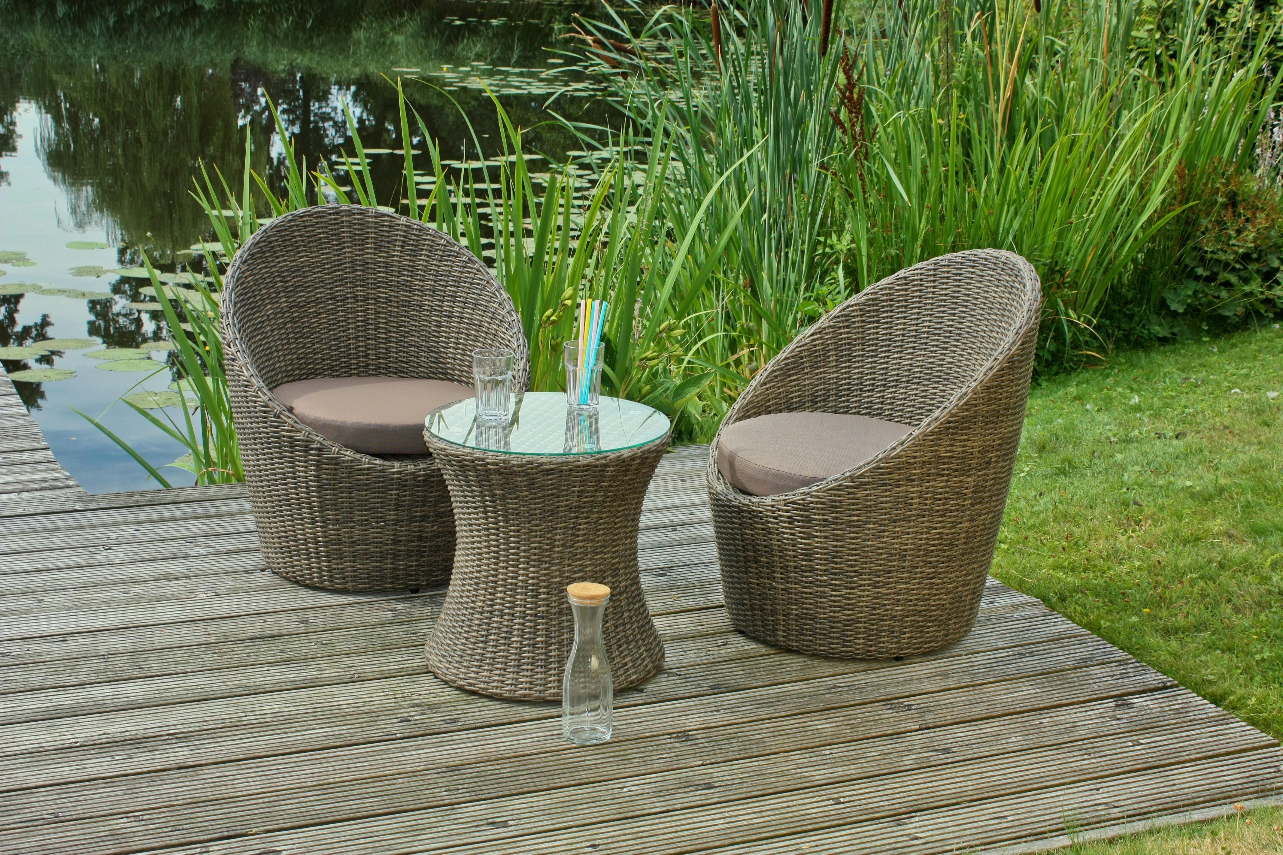 Gartenset Maribor - Klar/Schwarz, Basics, Glas/Kunststoff - Gardenson