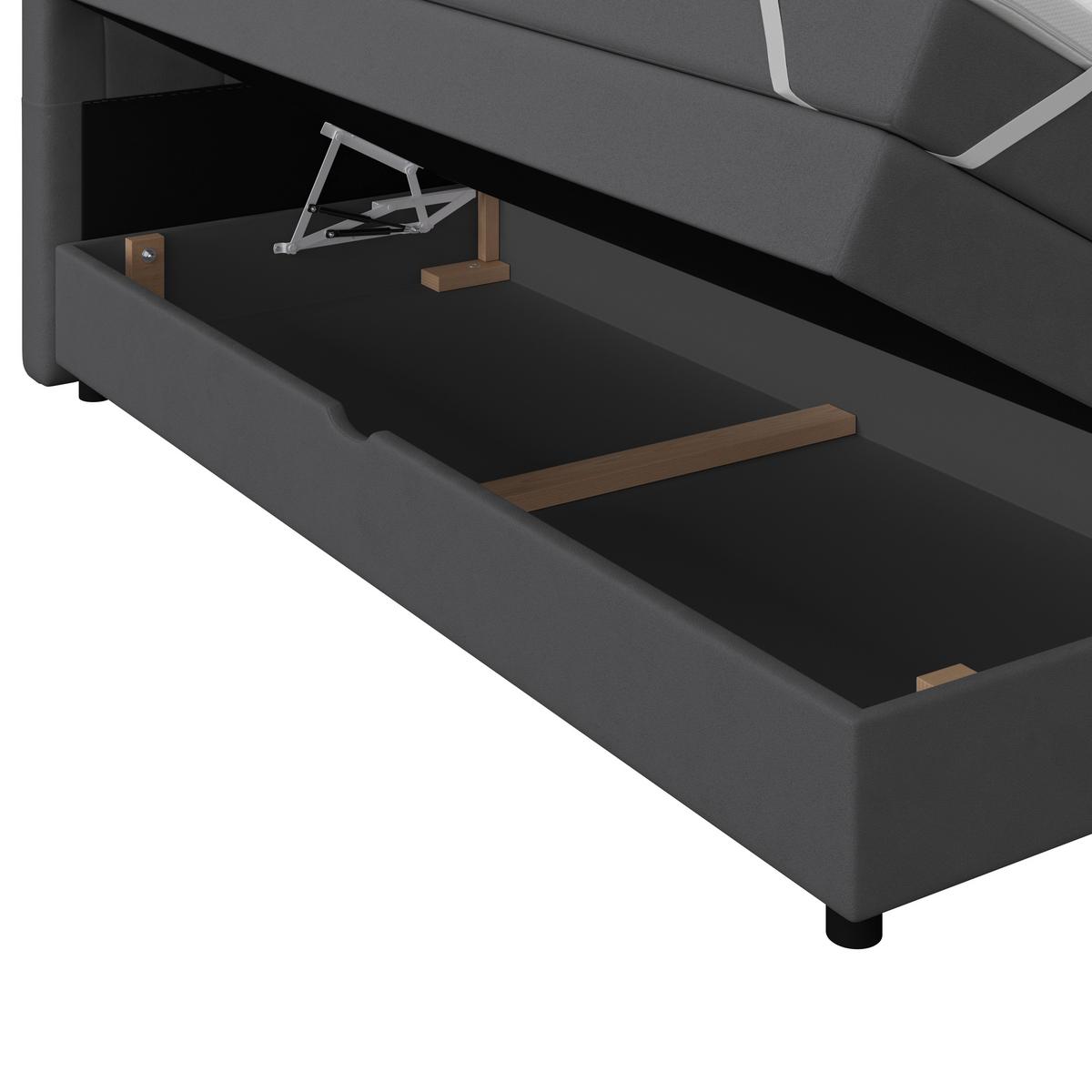 Boxspringbett Elio Graphitfarben 160x200 cm H4 - Schwarz/Graphitfarben, ROMANTIK / LANDHAUS, Textil (164/121/212cm) - James Wood