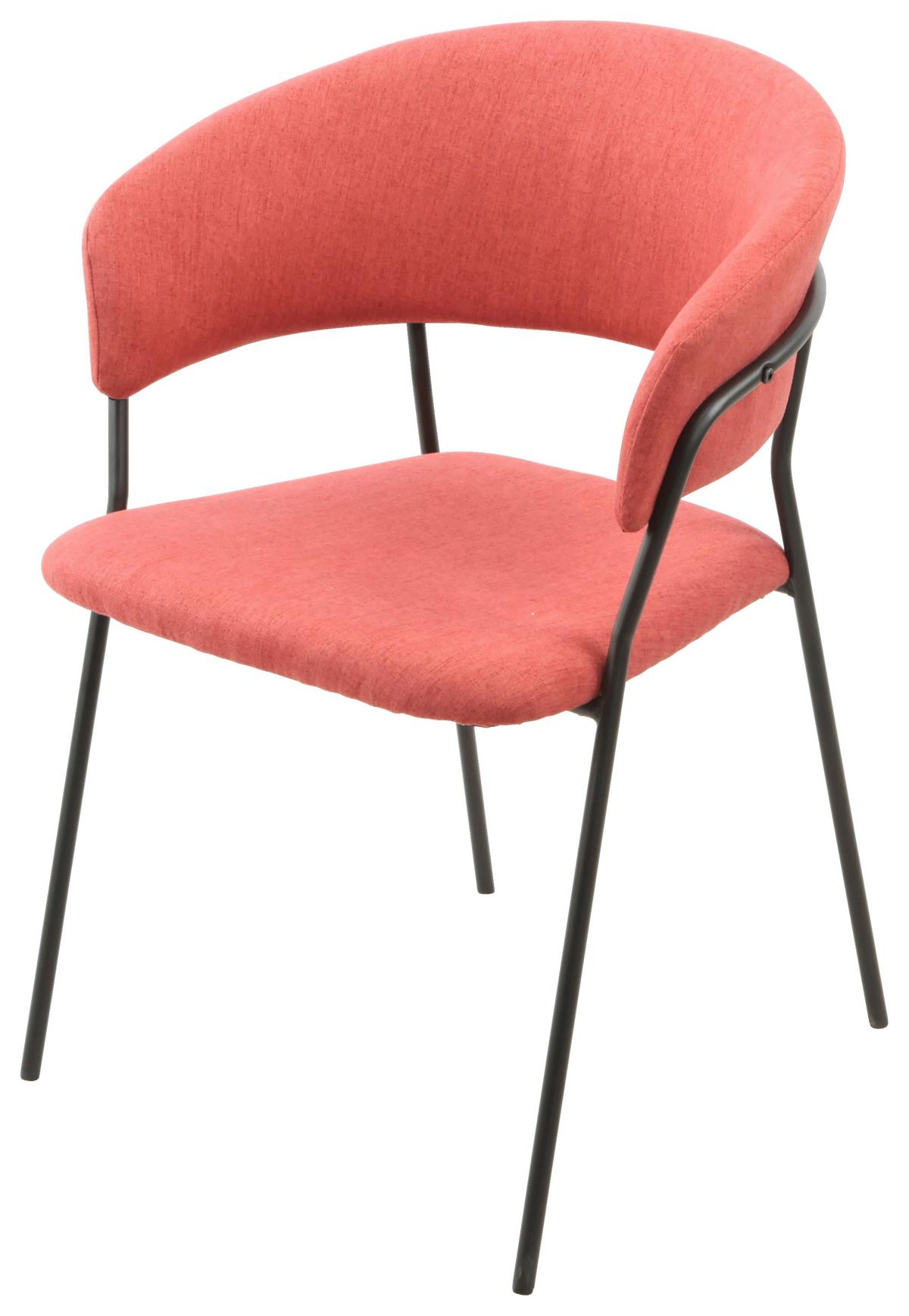 ŽIDLE S PODRUČKAMI ALICE -TOP- - černá/terracotta, Design, kov/dřevo (53/80/59cm) - Mömax