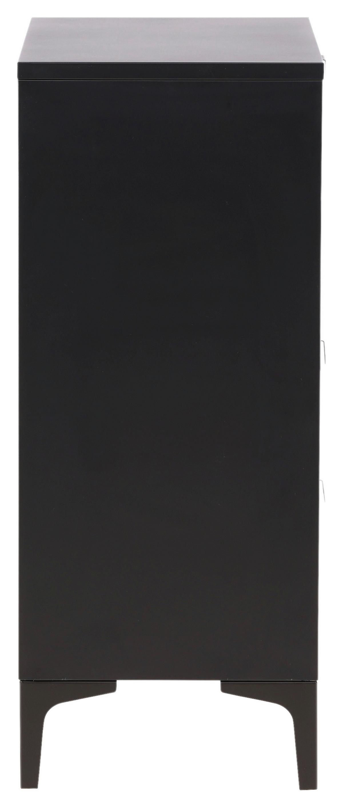 Lowboard Piring Schwarz B: 78 cm - Schwarz, Design, Metall (78/98/40cm) - Livetastic